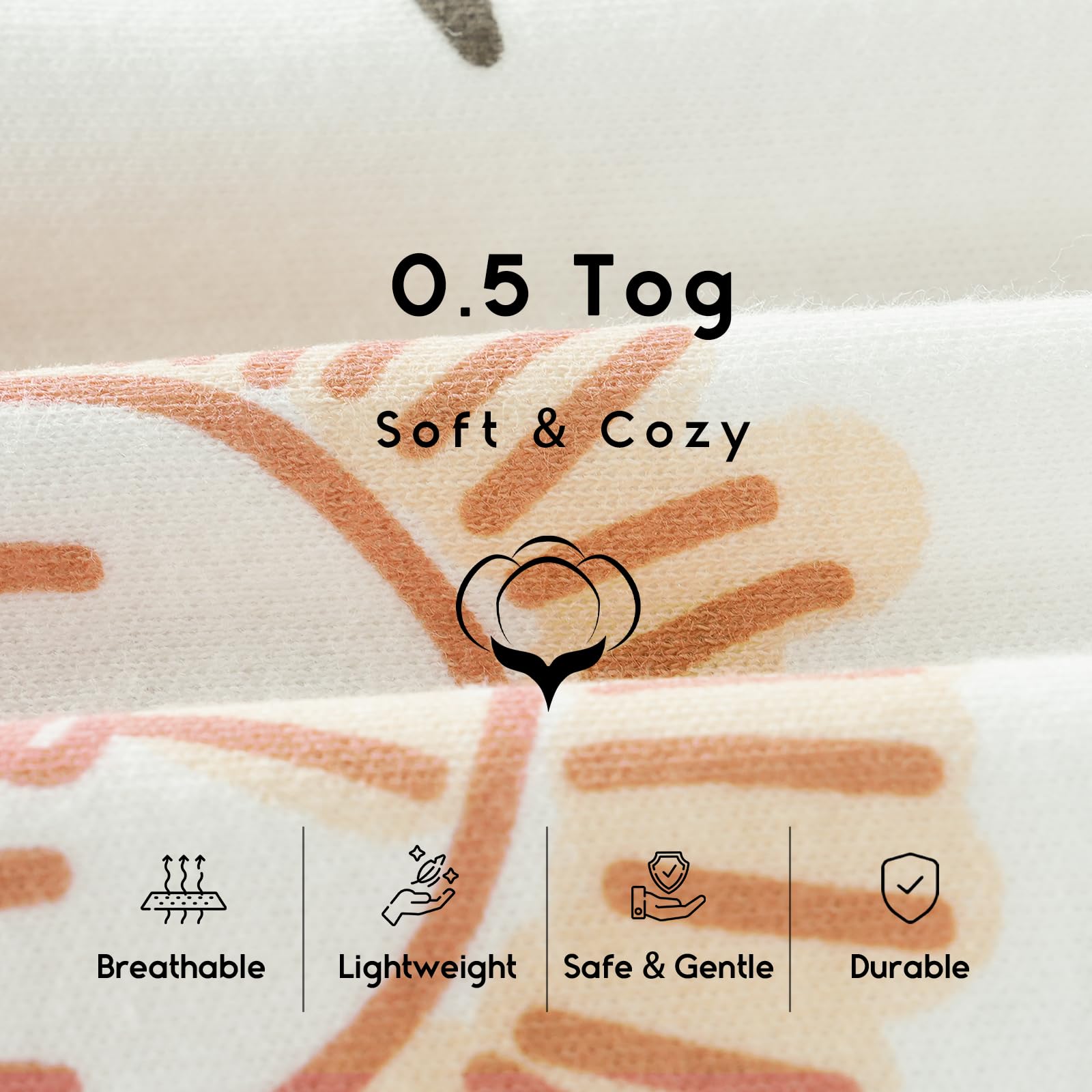 Yoofoss Baby Sleep Sack 18-24 Months 0.5 Tog Wearable Blanket for Baby, 3 Pack 100% Organic Cotton Infant Toddler Sleeping Sack 2-Way Zipper Lightweight Sleep Sack