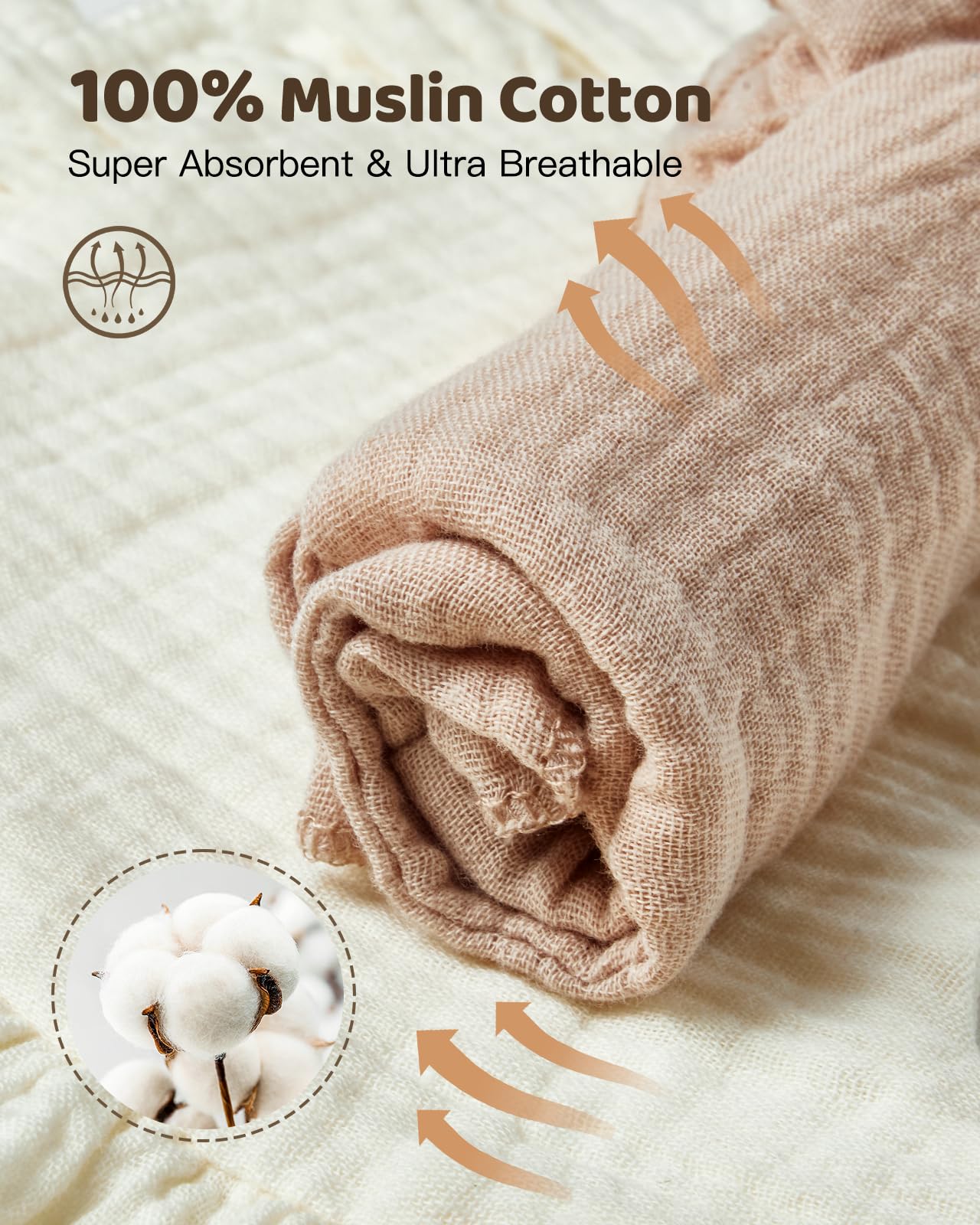 Lictin Muslin Bibs for Baby Girl - 8 Pack Baby Muslin Bibs