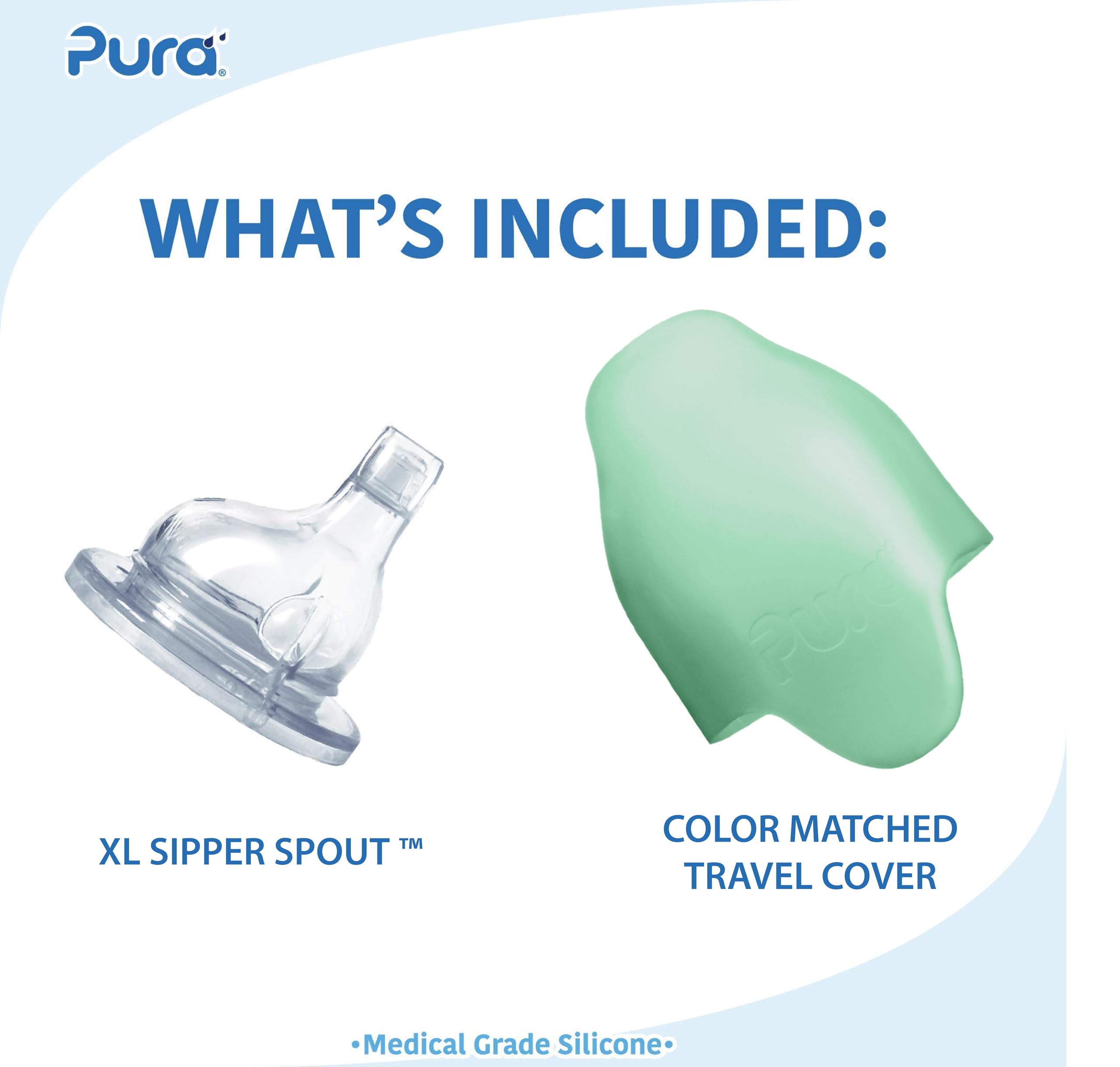 Pura 6+ Months 9 oz Stainless Steel Sippy Bottle - Plastic-Free, Fast Flow, Moss