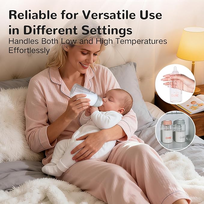 COMI Natural Glass Baby Bottle,Standard Neck Breastmilk Storage Bottle for Fridge,Breast Milk Container,Breast Pump Bottle Compatible with Medela Breast Pump,BPA Free,6PCS (5oz,6 Gray Lids)