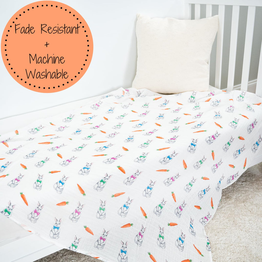 LollyBanks Muslin Swaddle Blankets, 100% Organic Cotton Swaddle Blanket