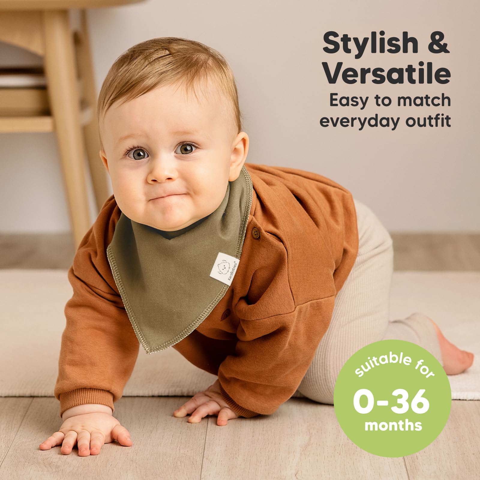 8pk Organic Baby Bandana Bibs for Drooling and Teething (Daybreak)