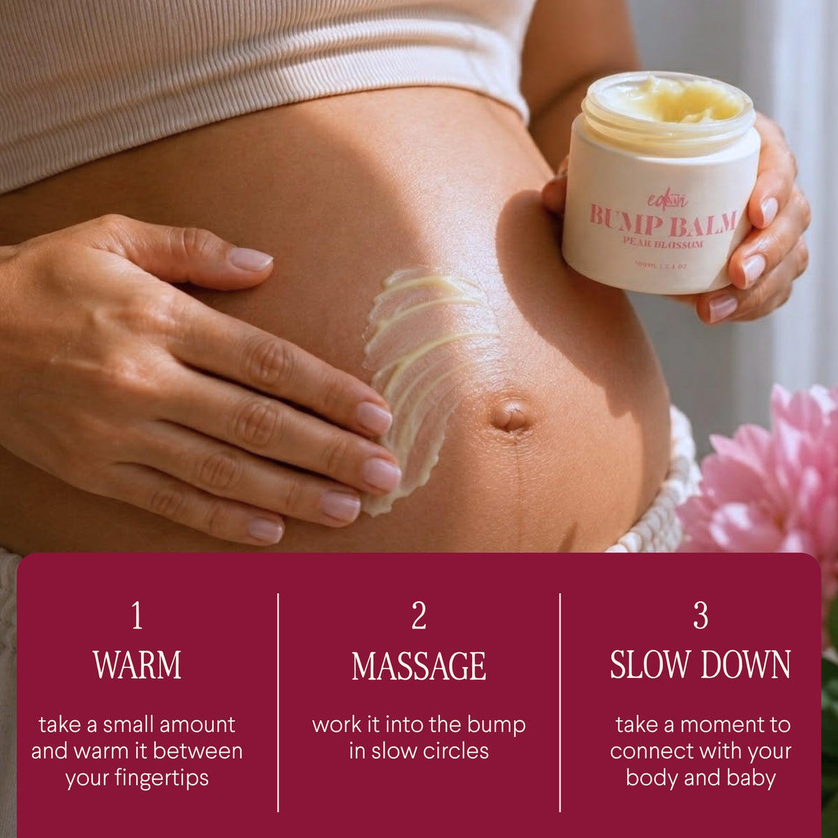 ed&i BUMP BALM for Pregnancy Stretch Mark Prevention, Belly Moisturizer for Pregnant Women With Argan Oil & Shea Butter, Bump Butter for Pregnancy, Maternity Skin Care, Stretch Marks Cream 3.4 oz