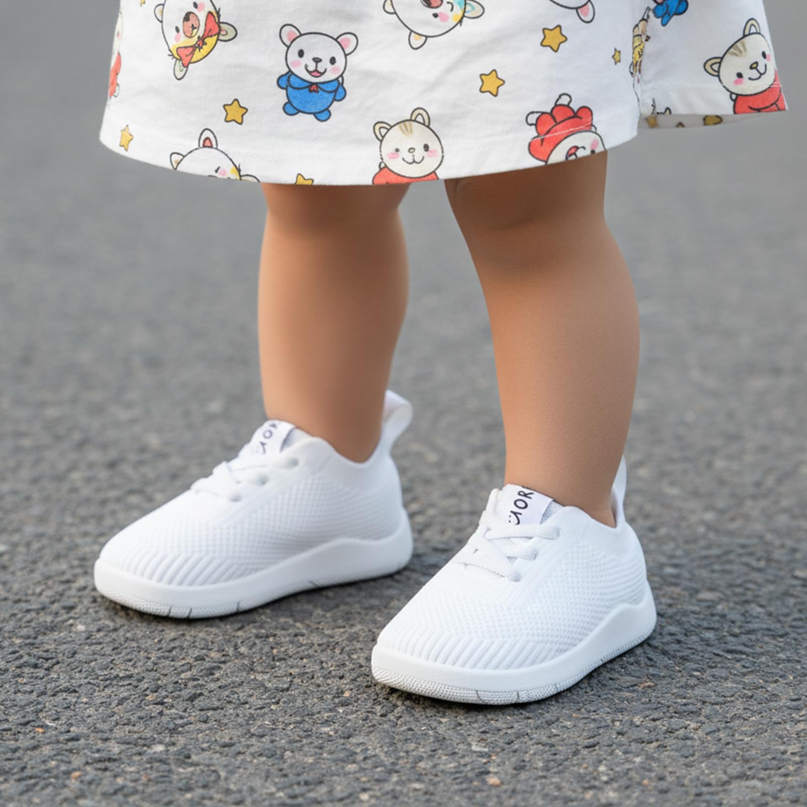 MORENDL Toddler Wide Toe Box Barefoot Shoes Baby First Walking Shoes Boys Girls Non-Slip Zero Drop Minimalist Sneakers White 12-15 Months