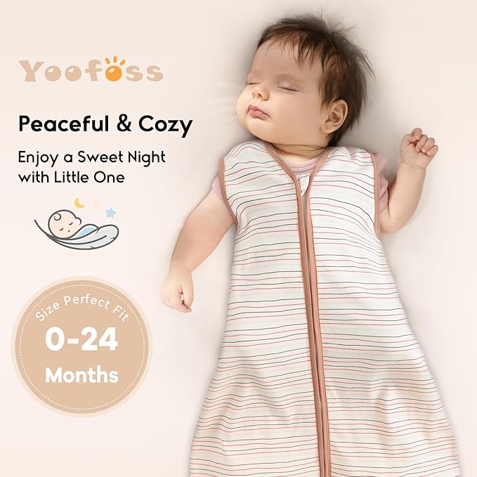 Yoofoss Baby Sleep Sack 12-18 Months 0.5 Tog Wearable Blanket for Baby, 3 Pack 100% Organic Cotton Infant Toddler Sleeping Sack 2-Way Zipper Lightweight Sleep Sack