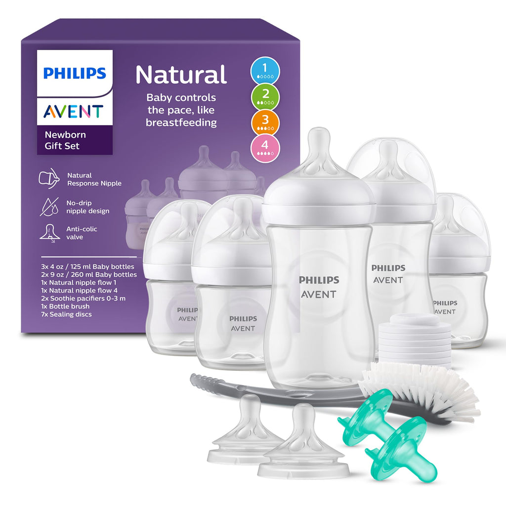 Philips Avent Natural Response Baby Gift Set - 5 Bottles, Soothie Pacifiers