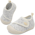 FEETCITY Baby Shoes Girls Boys Baby Sneakers First Walking Shoes Wide Infant Barefoot Shoe Lightweight Infant Sneakers Beige Grey