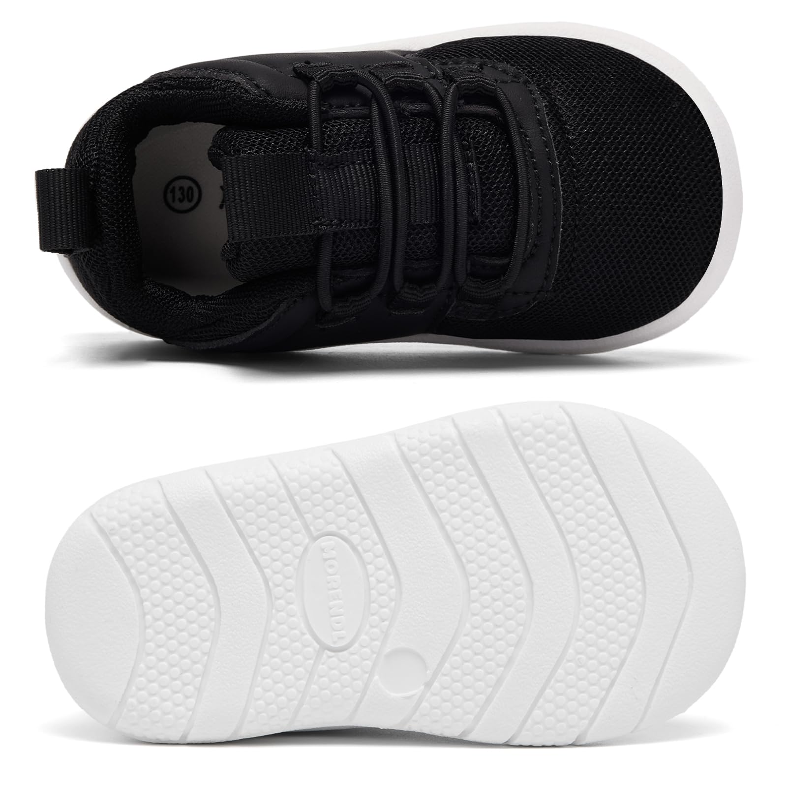 MOREND Toddler Shoes Baby First Walking Shoe Infant Non-Slip Breathable Sneakers Boys & Girls Tennis Shoes Black
