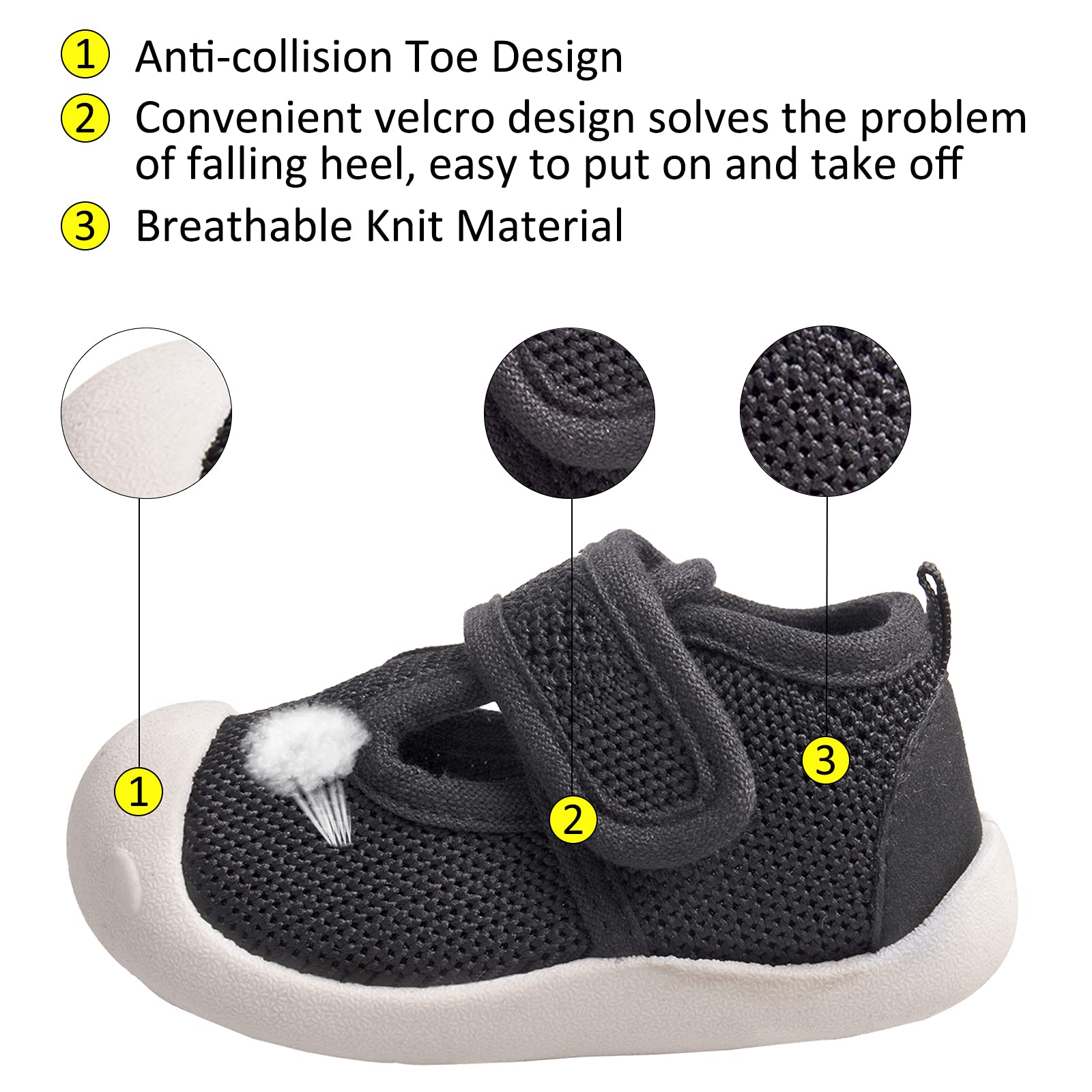 Charrost Baby Sandals Toddler Wide Toe First Walker Shoes