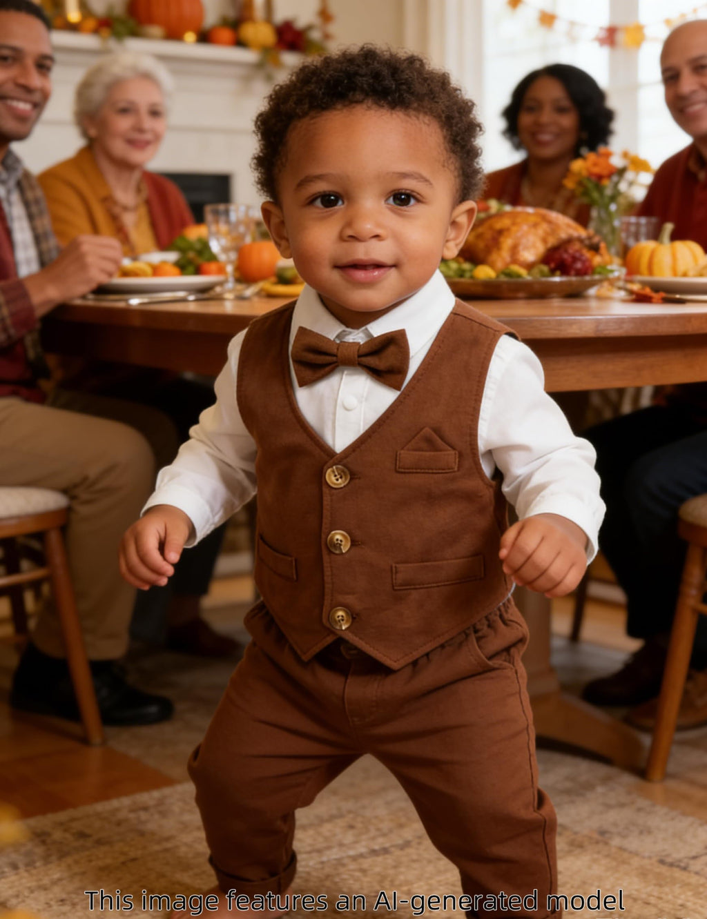 Baby Boys Thanksgiving Outfit Dress Easter Tan Fall Suit Brown 6-9 Months