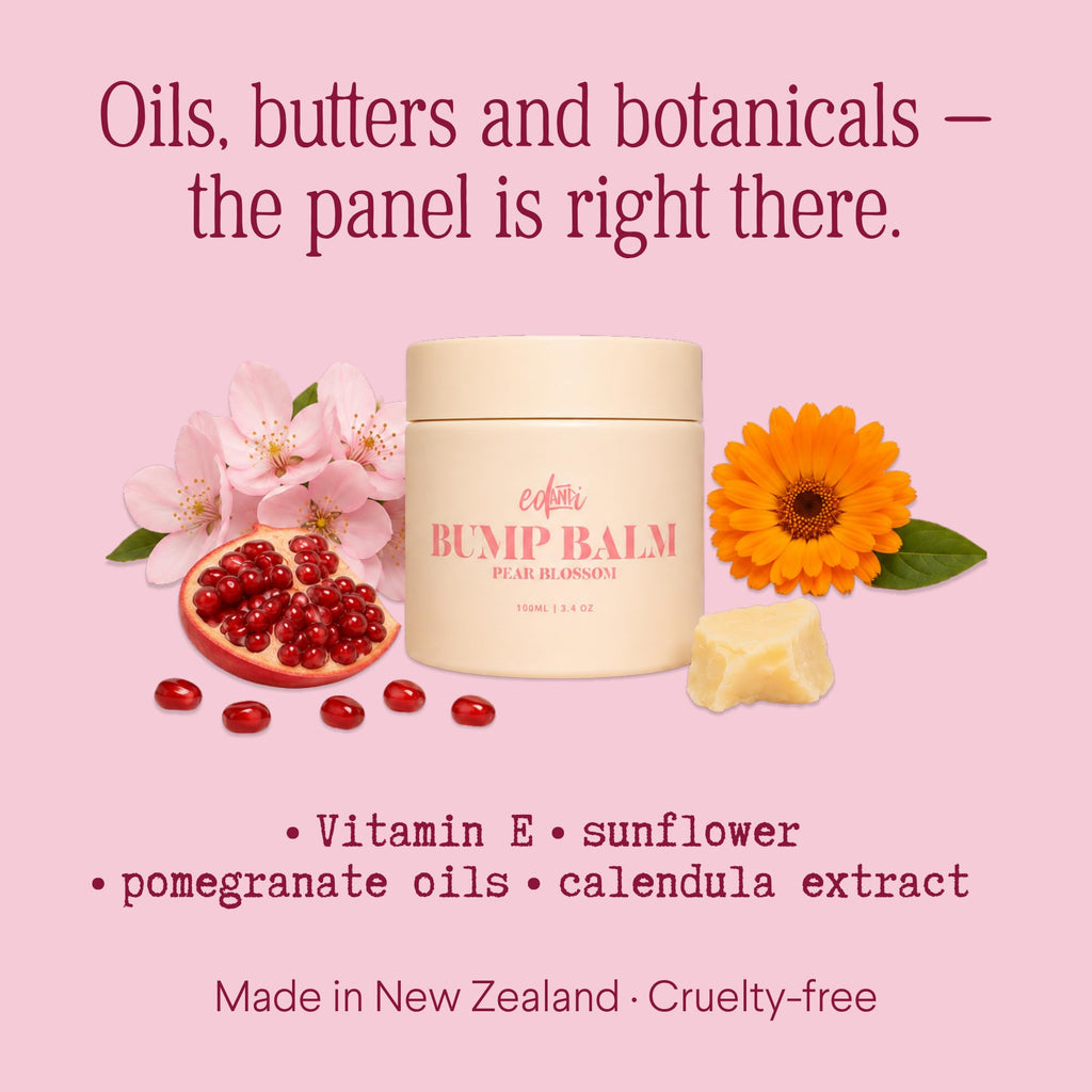 ed&i BUMP BALM for Pregnancy Stretch Mark Prevention, Belly Moisturizer for Pregnant Women With Argan Oil & Shea Butter, Bump Butter for Pregnancy, Maternity Skin Care, Stretch Marks Cream 3.4 oz