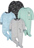 Gerber Baby Boys 4 Pack Sleep 'N Play Footie