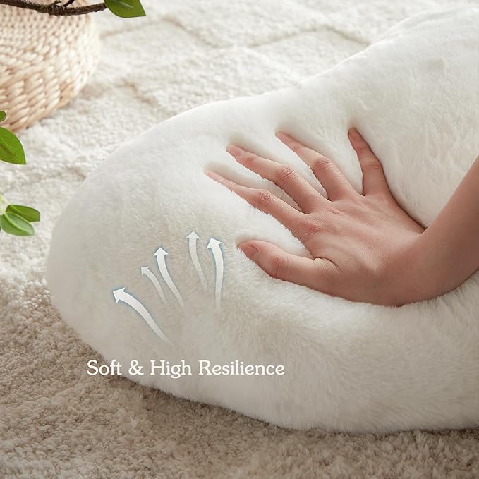 EastTree Heart Pillows, White Heart Shaped Pillows, Ultra Soft Extra-Large Fluffy Pillows, Love Throw Pillows Gifts, Women Girls Living Room Decor 15x18 Inch