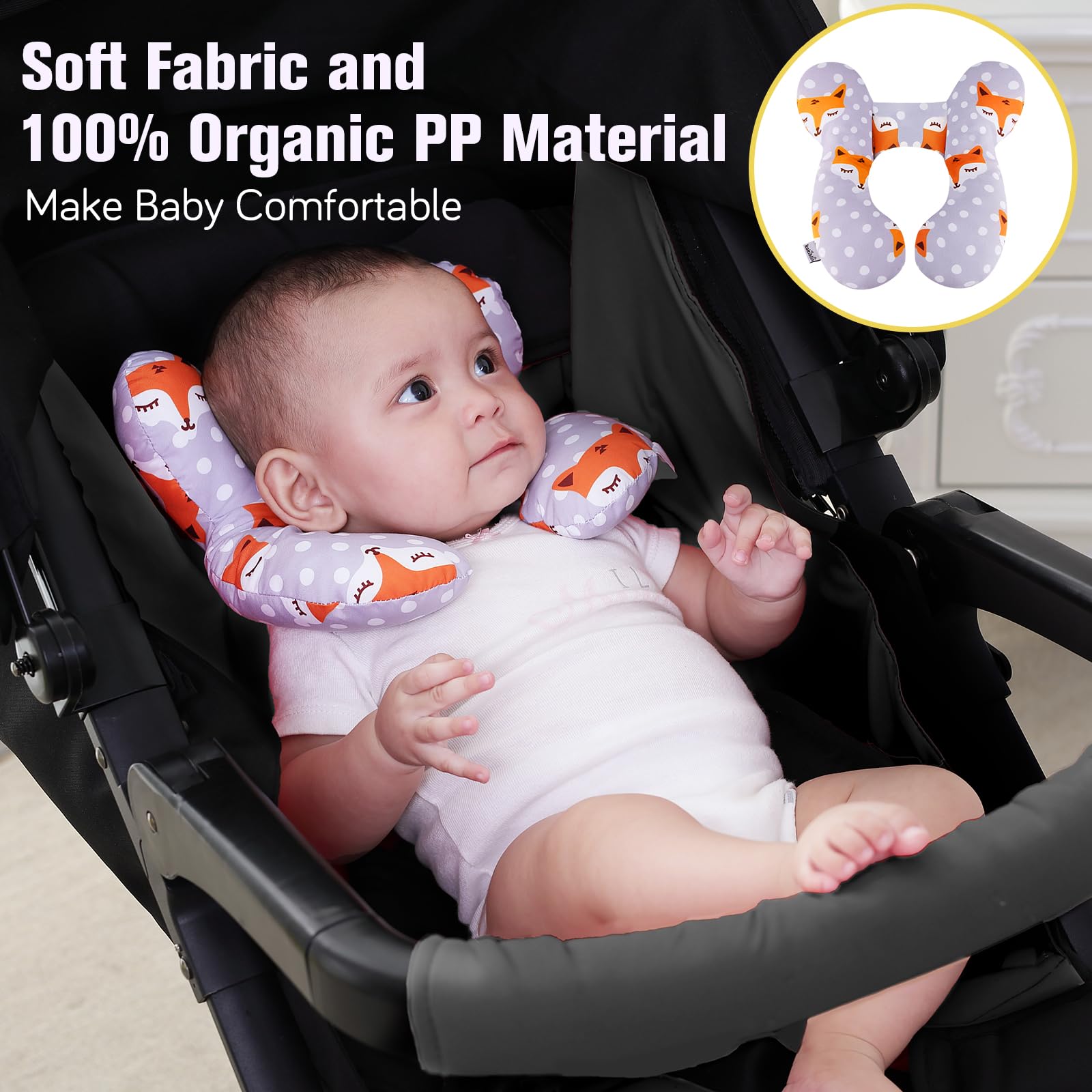 KAKIBLIN Baby Neck Pillows for Car Seat, Baby Head Support Pillow