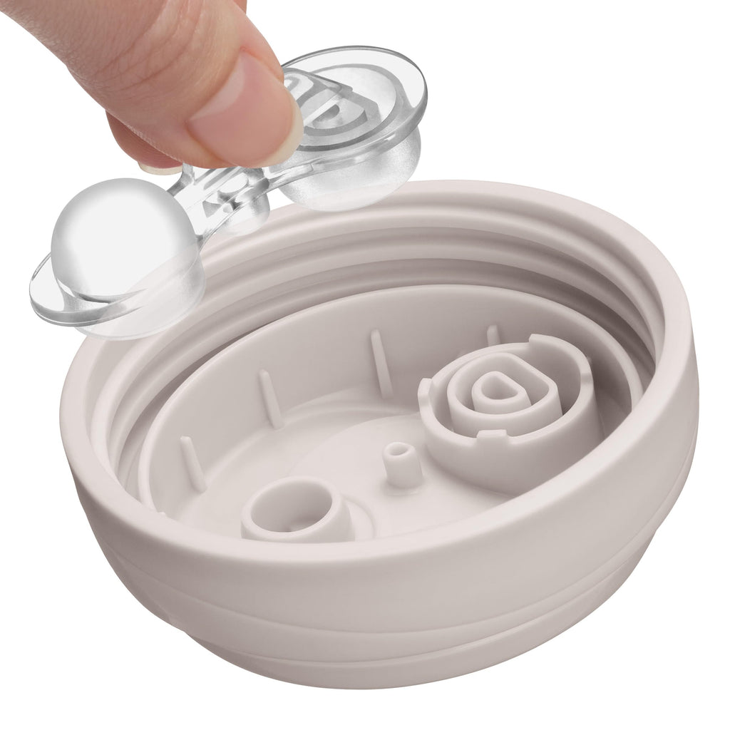 Chicco Trainer Sippy Cup 6+ Months, 7oz Baby Training Cup with Bite-Resistance Semi-Soft Spout, Easy Grip Removable Handles, Measurement Markings, BPA-Free, Grey