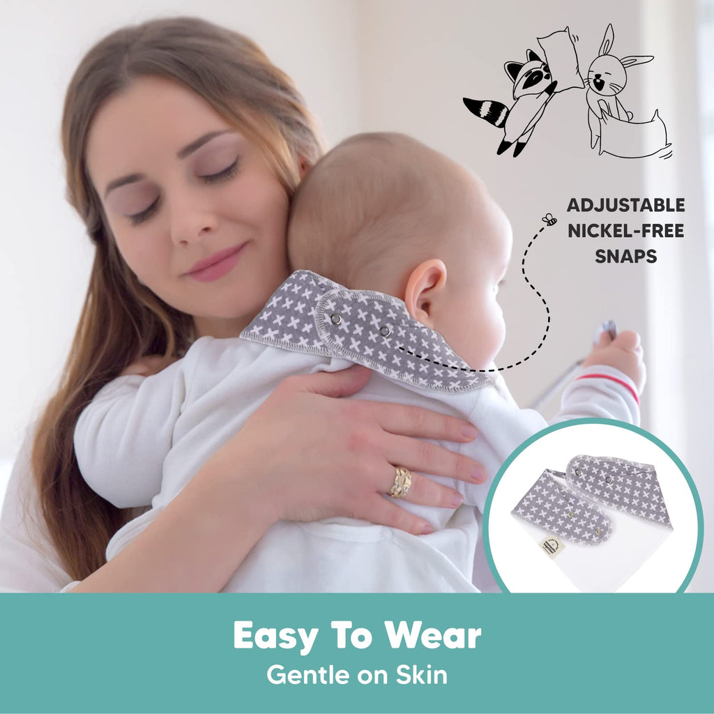 KeaBabies 10pk Organic Baby Bandana Bibs for Drooling and Teething (MONOS)