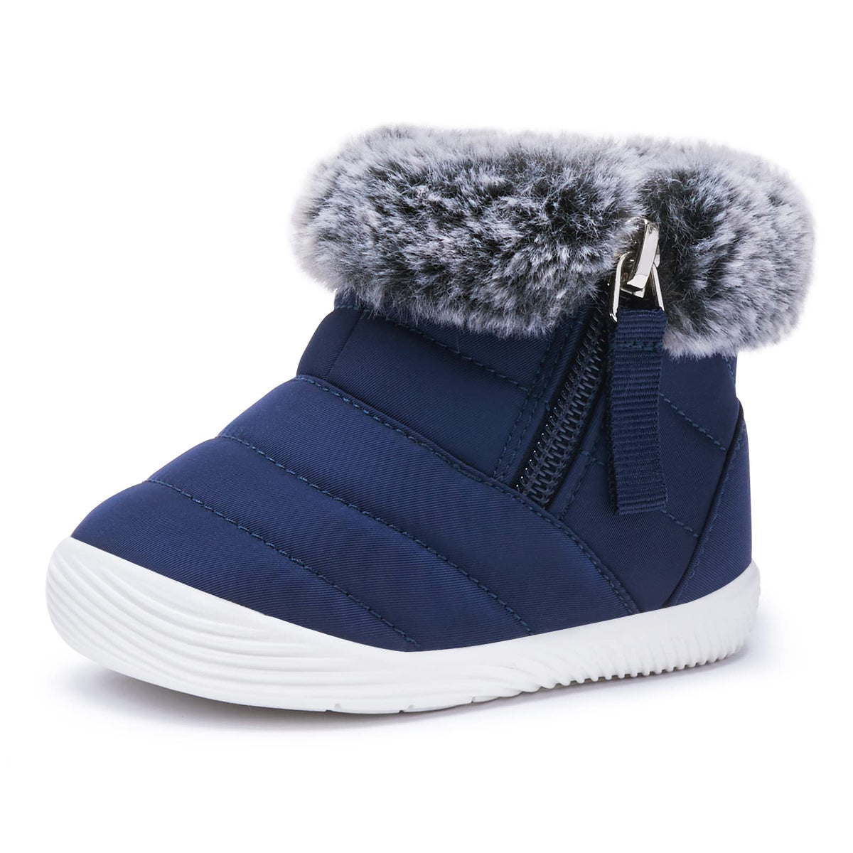 BMCiTYBM Baby Snow Boots Waterproof Infant Boy Girl Winter Booties Nonslip Lightweight Outdoor Warm Shoes for Cold Weather 6 9 12 18 24 Months Black Size 6-12 Months Toddler