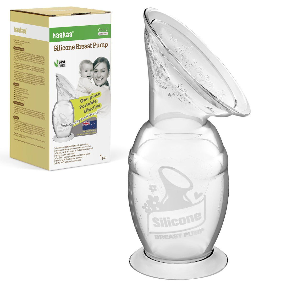 haakaa Gen.2 Manual Silicone Breast Pump 150ml/5.4oz
