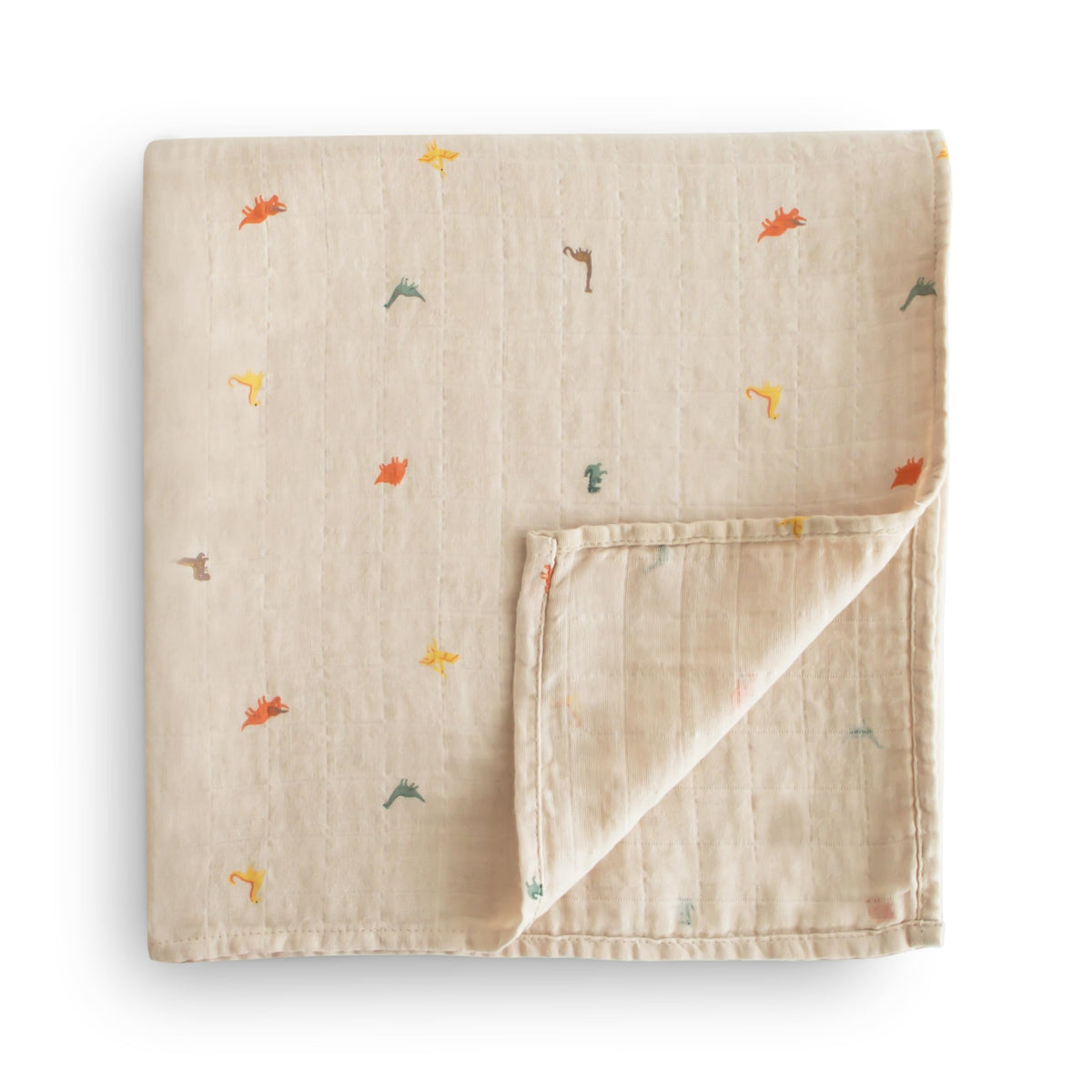 mushie Muslin Baby Swaddle Blanket | 100% Organic Cotton (Rose Vanilla)