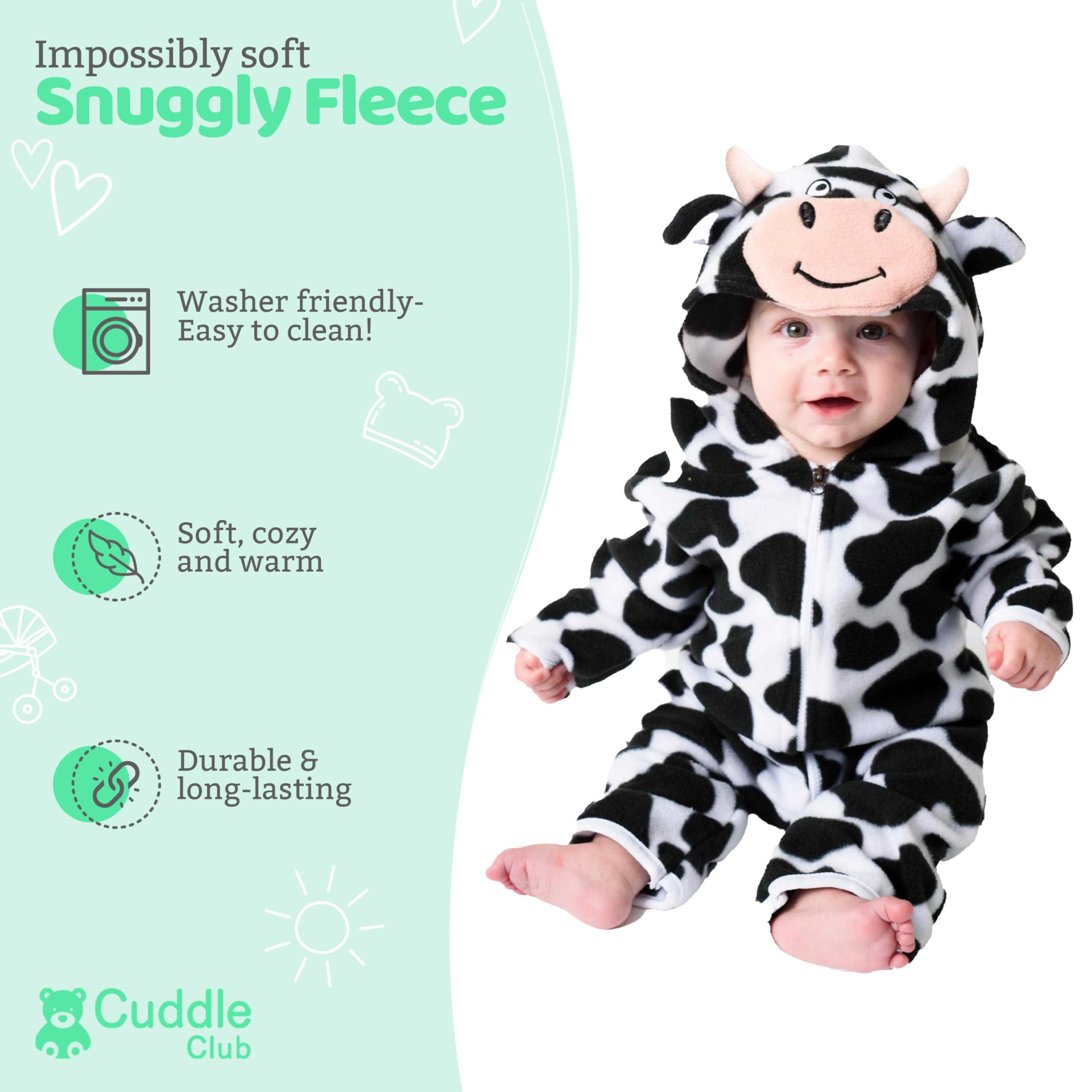 Cuddle Club Fleece Baby Bunting Bodysuit – Infant One Piece Kids Hooded Romper Outerwear Toddler Jacket