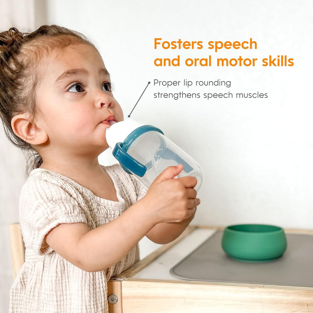 NumNum Baby Straw Cup Weighted Sippy Cup 6-12 Mo, 1-Pack Orange