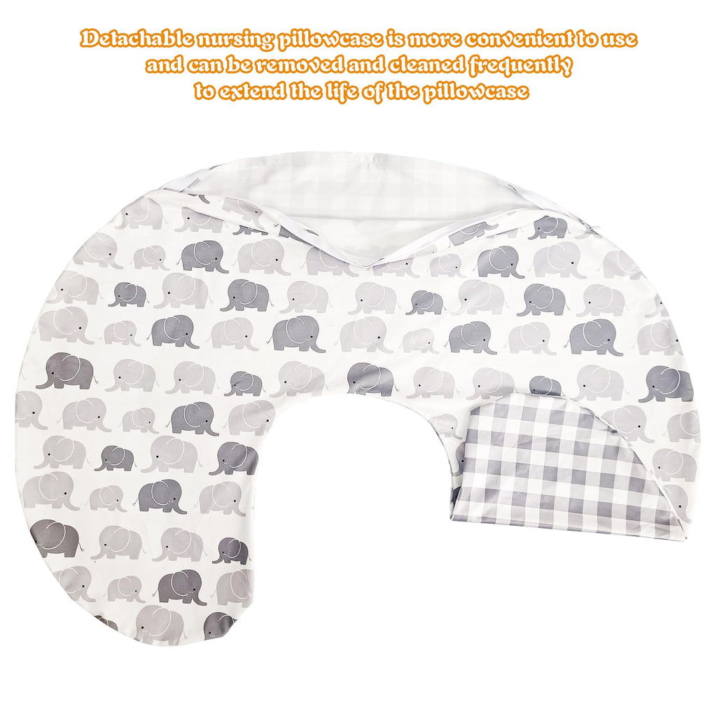 Winmany Baby Nursing Pillow Cover Newborn Removable Breastfeeding Pillowcover Cute Pattern Girls Boys Nursing Pillowcase for Breast and Bottole Feeding