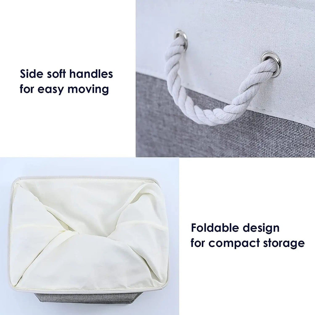 Sacyic Storage Baskets 12x8x5 inch 10 Pack Fabric Baskets Foldable Storage Bins Decorative Baskets cloth storage baskets Storage Foldable Storage Bin with Rope