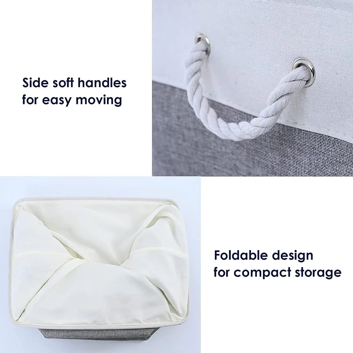 Sacyic Storage Baskets 12x8x5 inch 10 Pack Fabric Baskets Foldable Storage Bins Decorative Baskets cloth storage baskets Storage Foldable Storage Bin with Rope