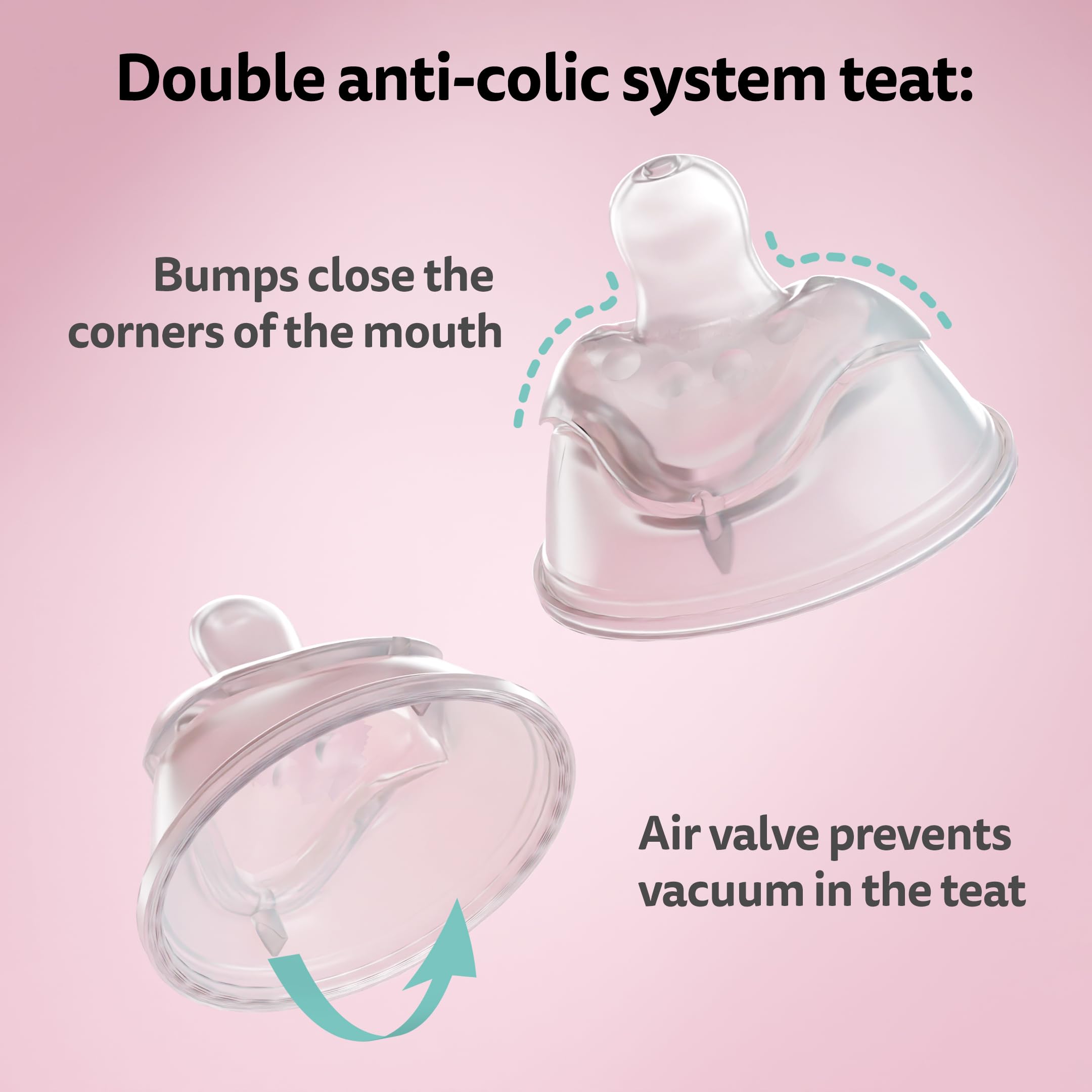 Herobility Anti-Colic Baby Bottles 5 oz / 140 ml – Pack of 3 Newborn Baby Bottles, Slow Flow Plastic Bottles, Breast-Shaped Teat for Breastfed Babies, Small Baby Bottles, Swedish Design, Supergirl