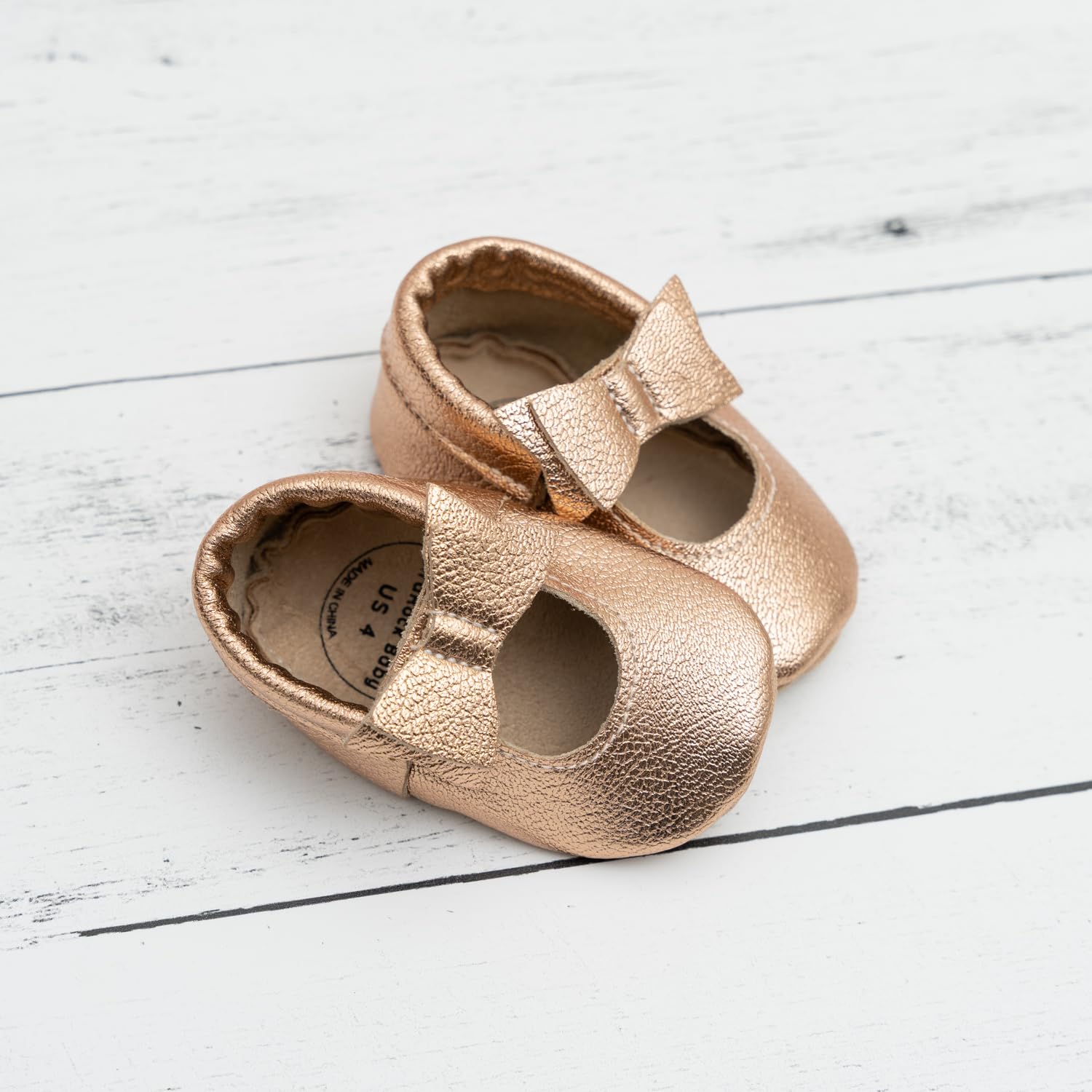 BirdRock Baby Bow and Knot Moccasins - Genuine Leather Baby Girl Shoes (Lavender Bow, US 3)