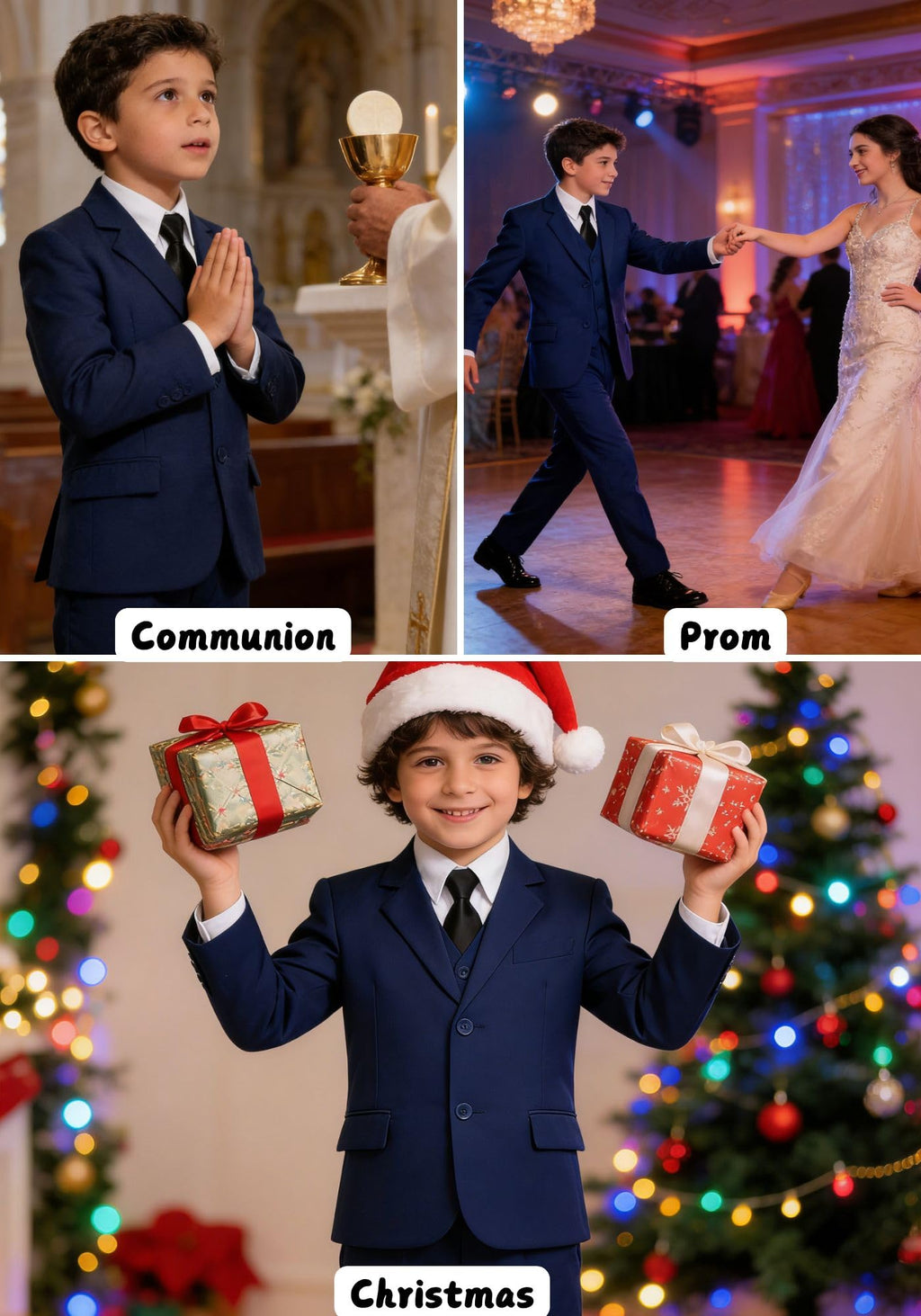 Boys Suit Ring Bearer Outfit Formal Tuxedo Suits for Boy Royal Blue Size 12