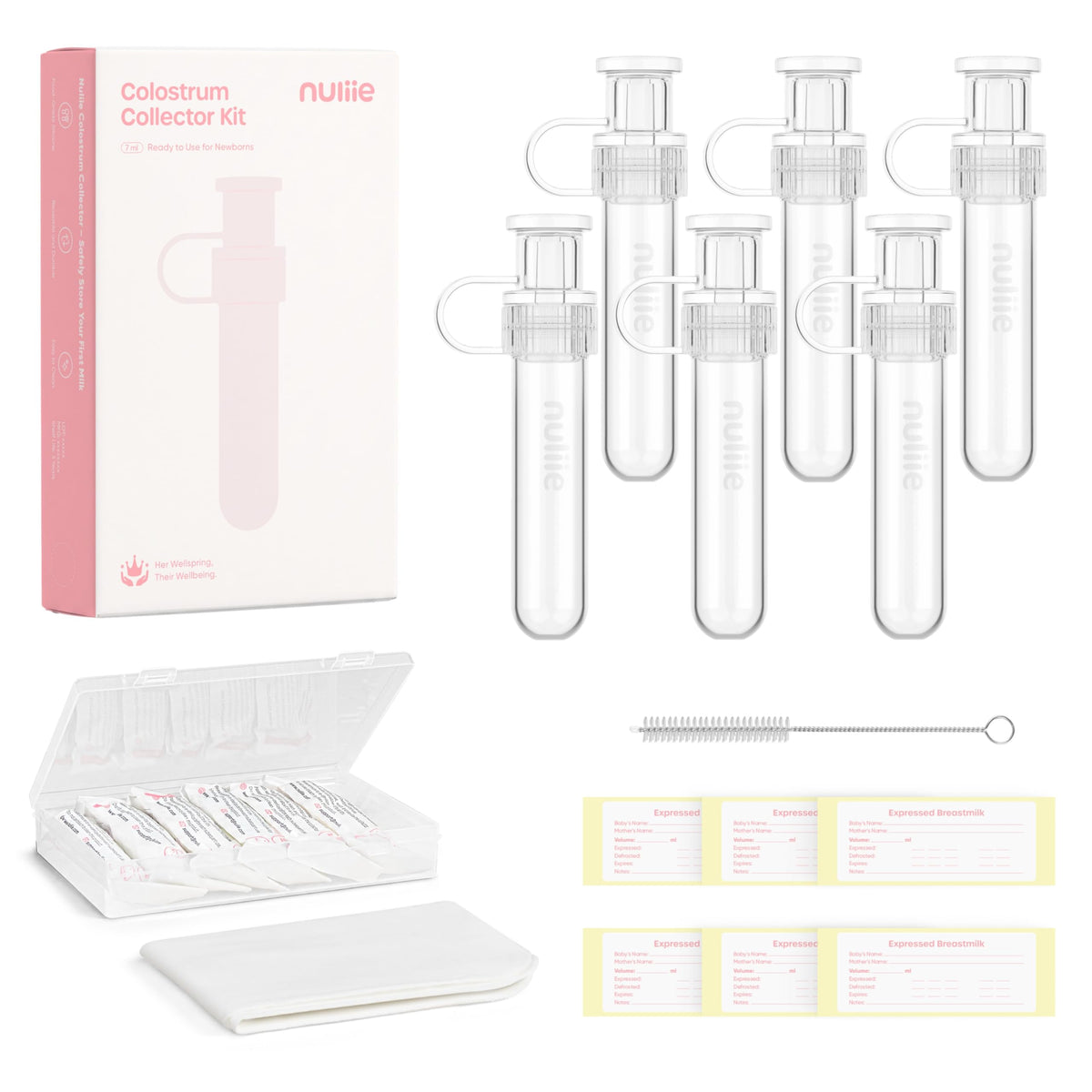Nuliie 12pcs Colostrum Collector Kit, 7ml, Leakproof, Reusable, BPA-Free