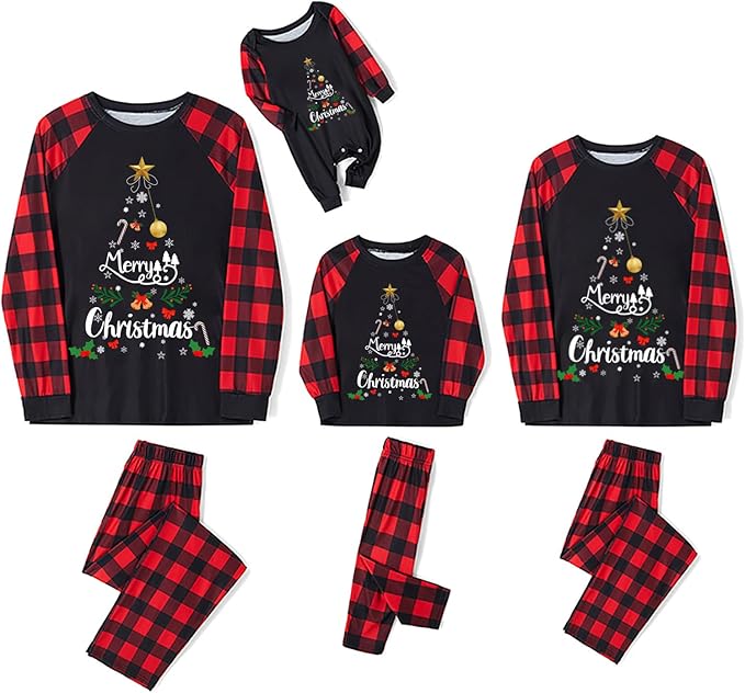 Awoscut Family Christmas Pajamas Matching Pajamas for Family, Xmas PJs Sets Holiday Sleepwear