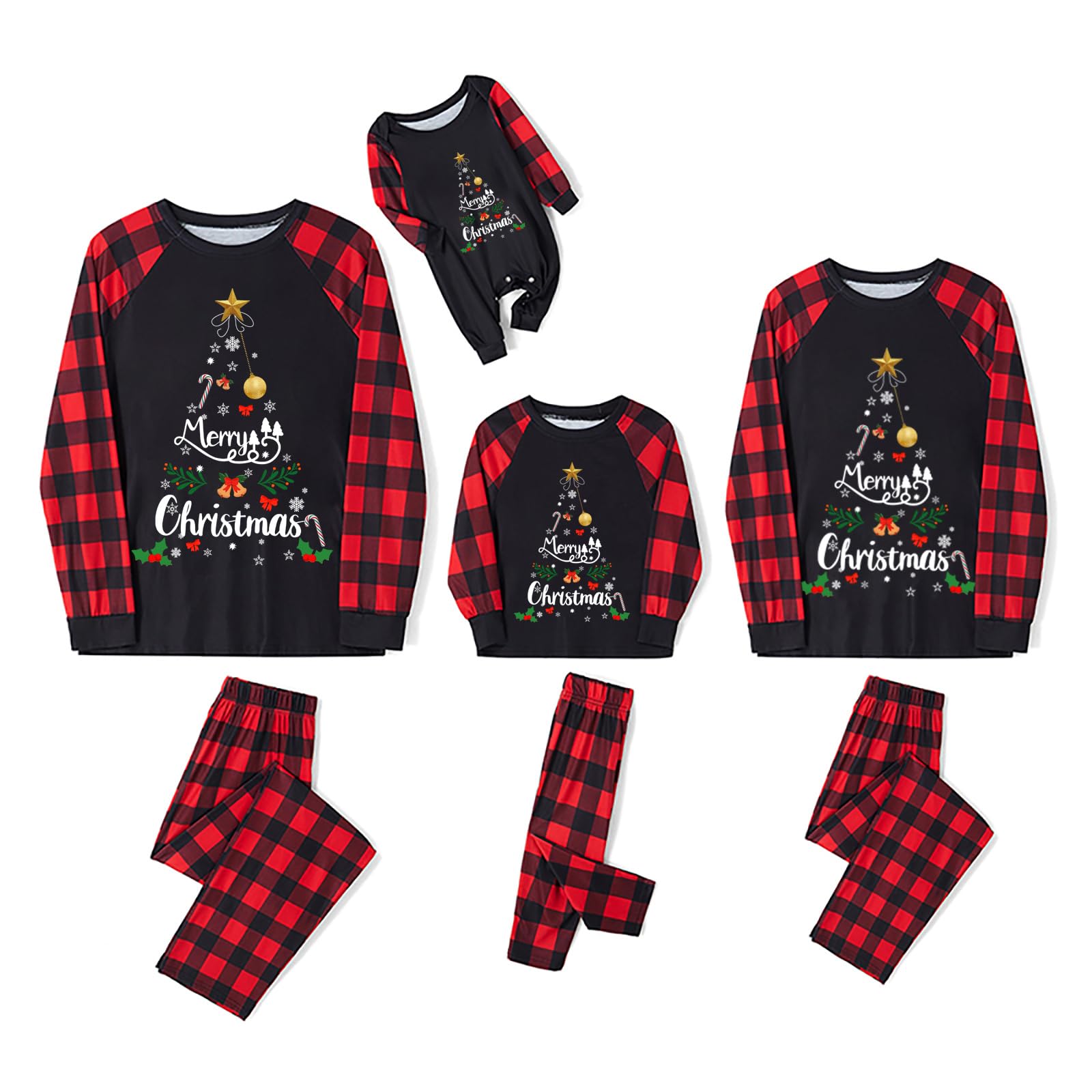 Awoscut Family Christmas Pajamas Matching Pajamas for Family, Xmas PJs Sets Holiday Sleepwear(#gj-8, Mom, M)