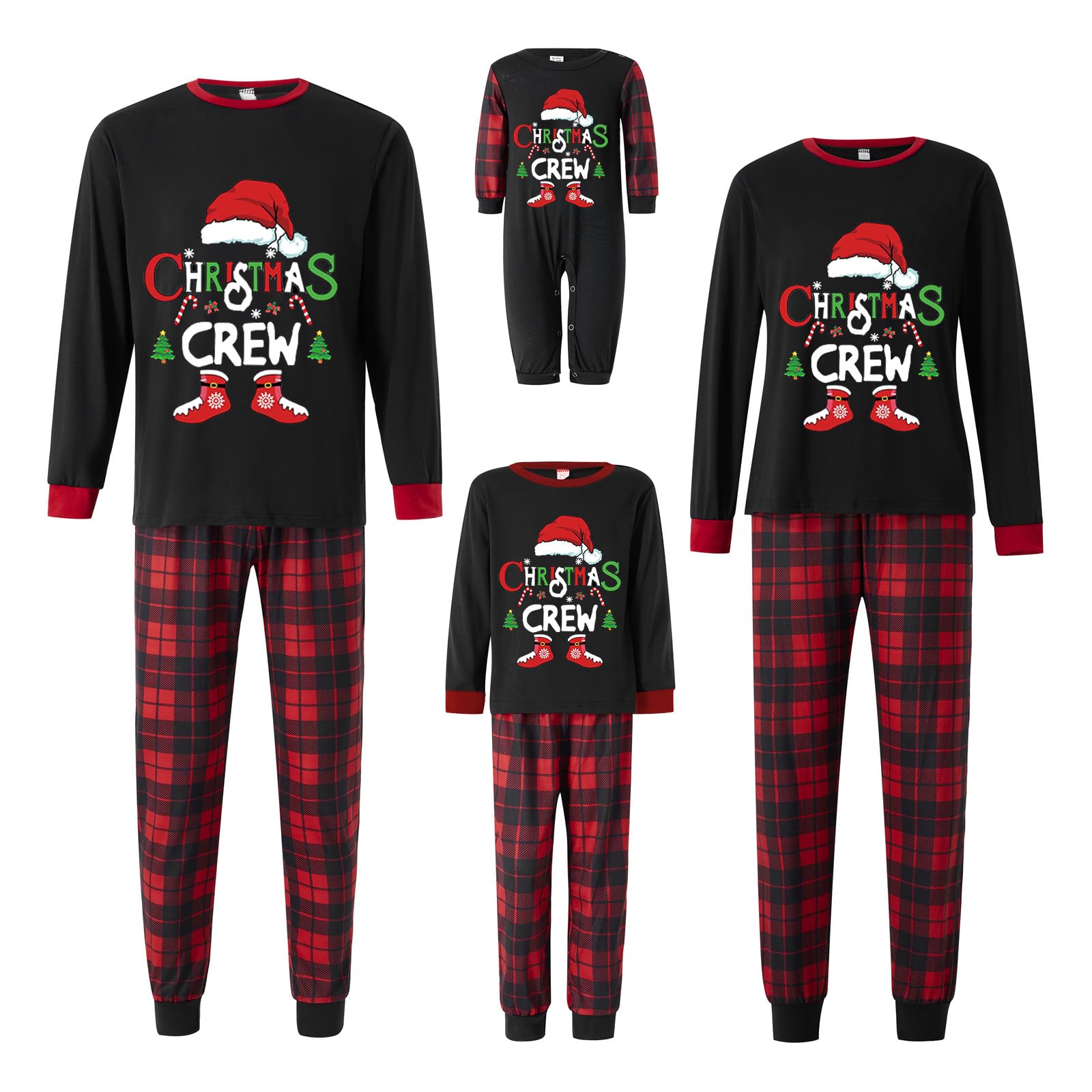 Awoscut Family Christmas Pajamas Matching Pajamas for Family, Xmas PJs Sets Holiday Sleepwear(&q-13, Kids, 2 Years)