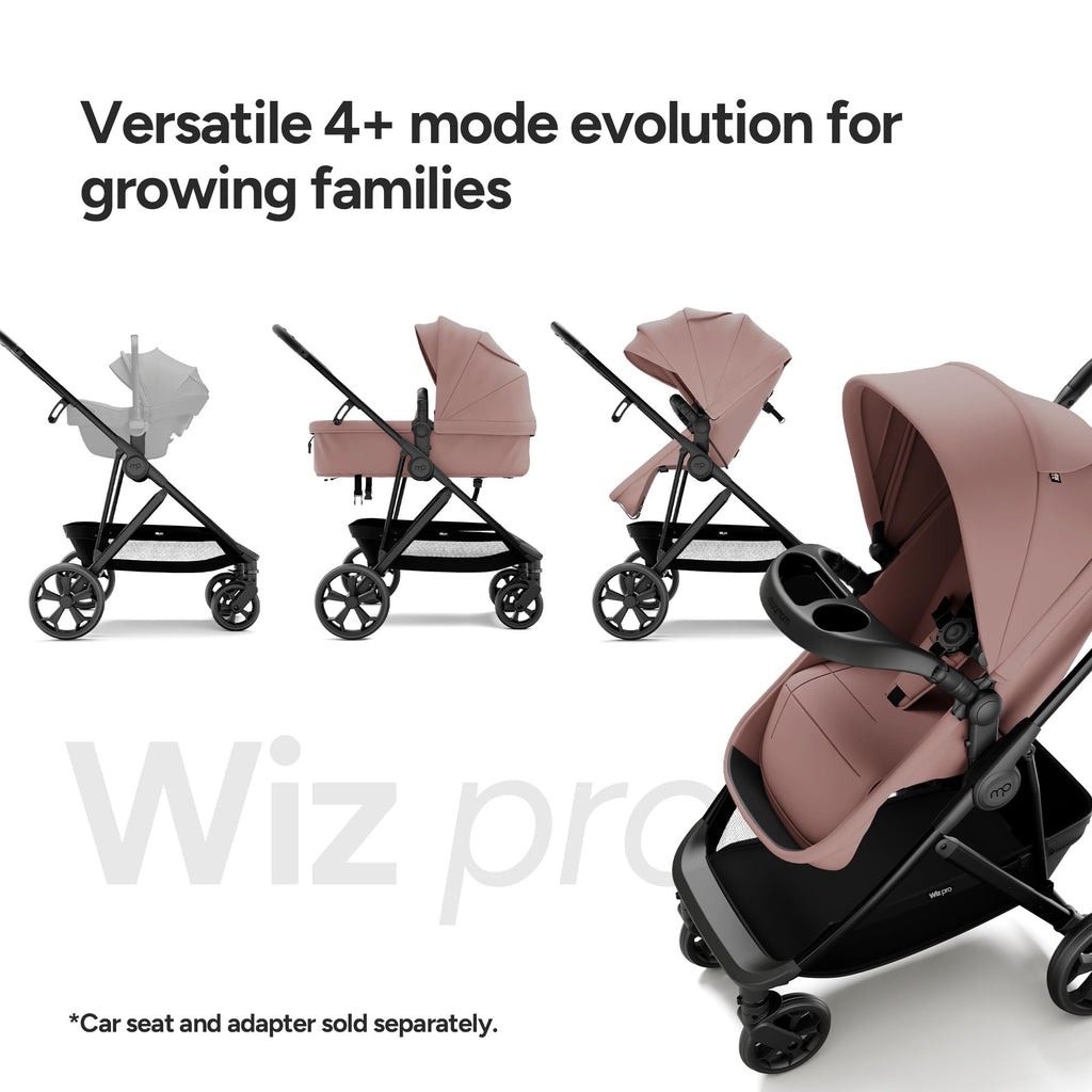 Mompush Wiz Pro Baby Stroller with Bassinet Mode, Snack Tray Included