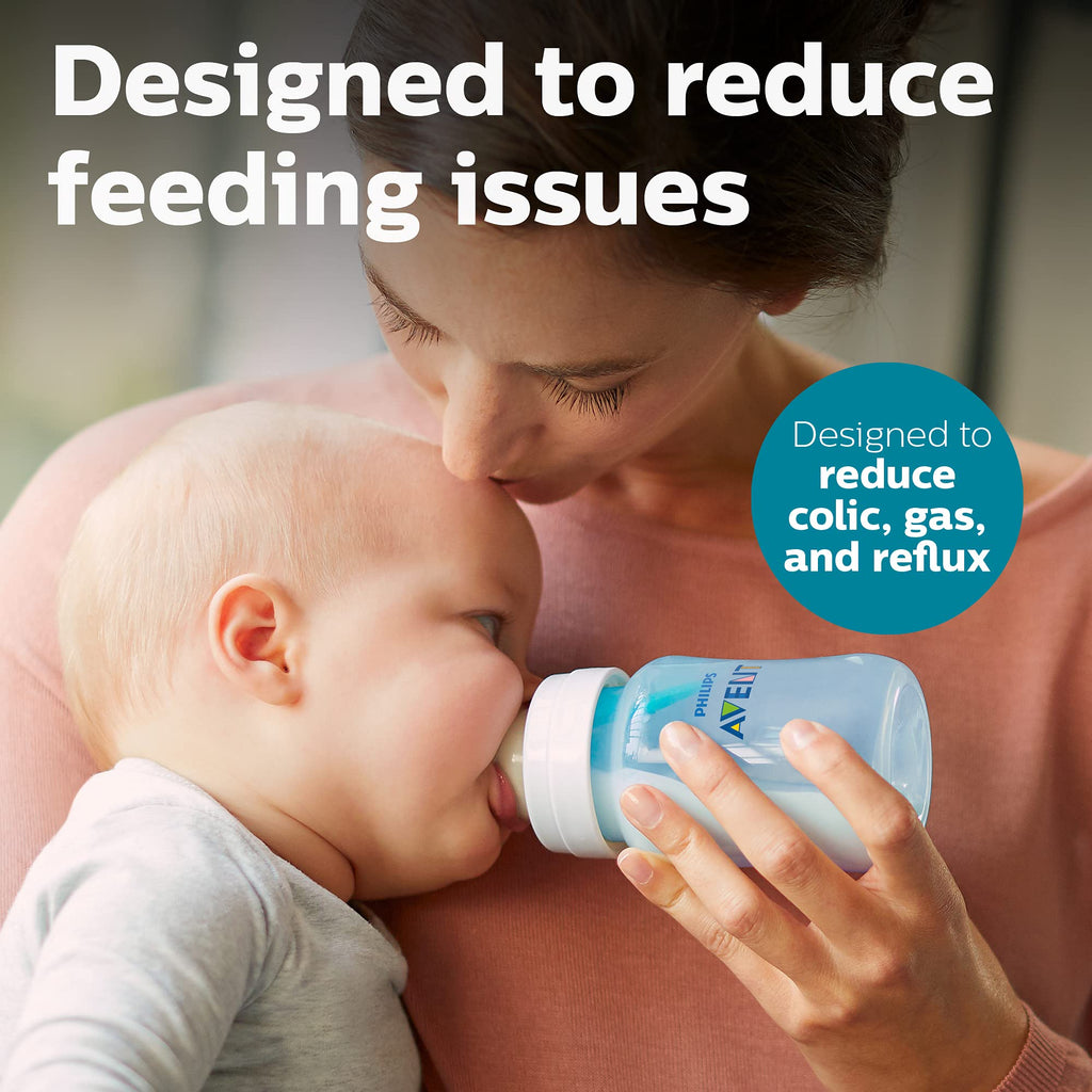 Philips Avent Anti-Colic Baby Bottle with AirFree Vent, Medium Flow, 9 oz