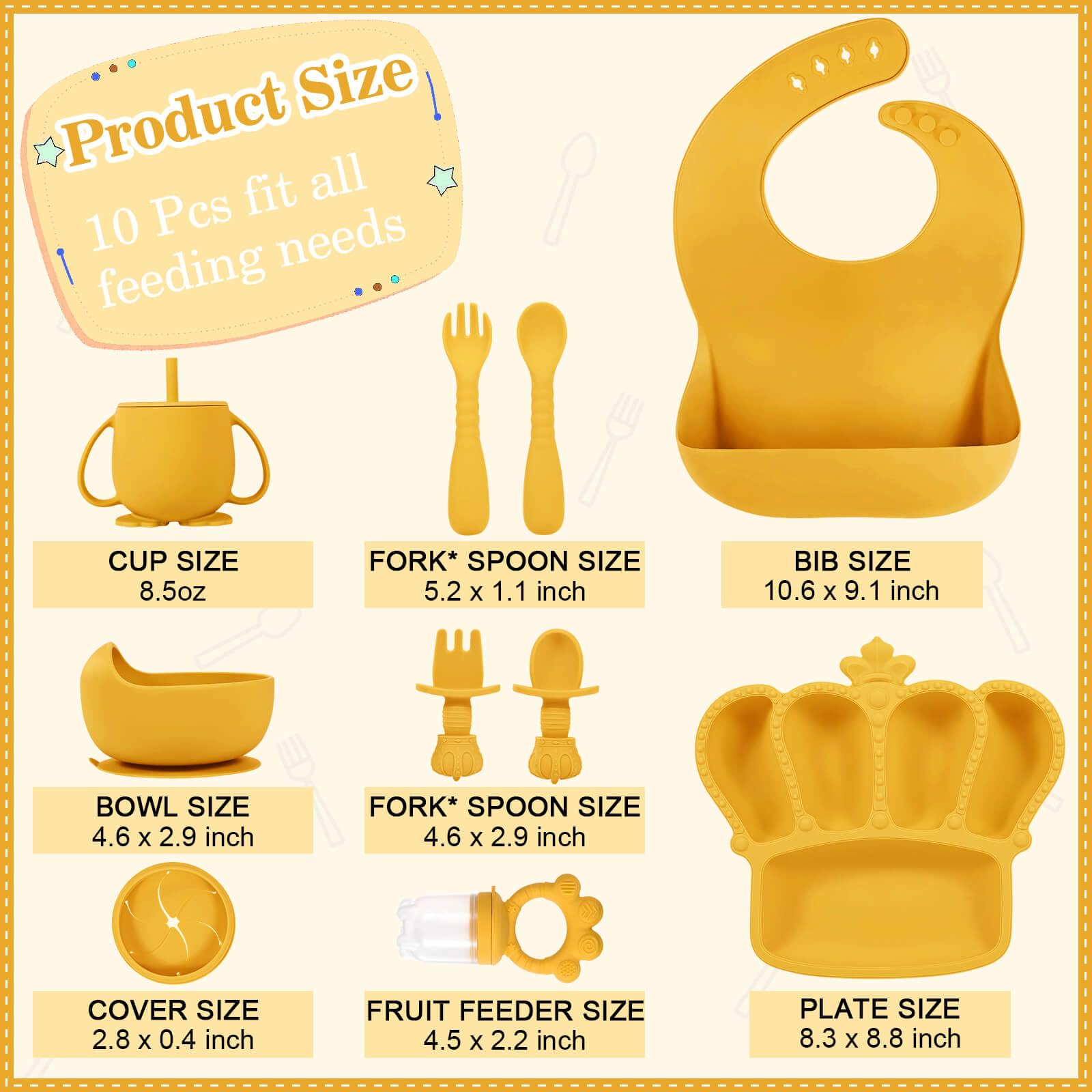 Silicone Baby Feeding Set 10 Pcs Baby Led Weaning Supplies Baby Essentials