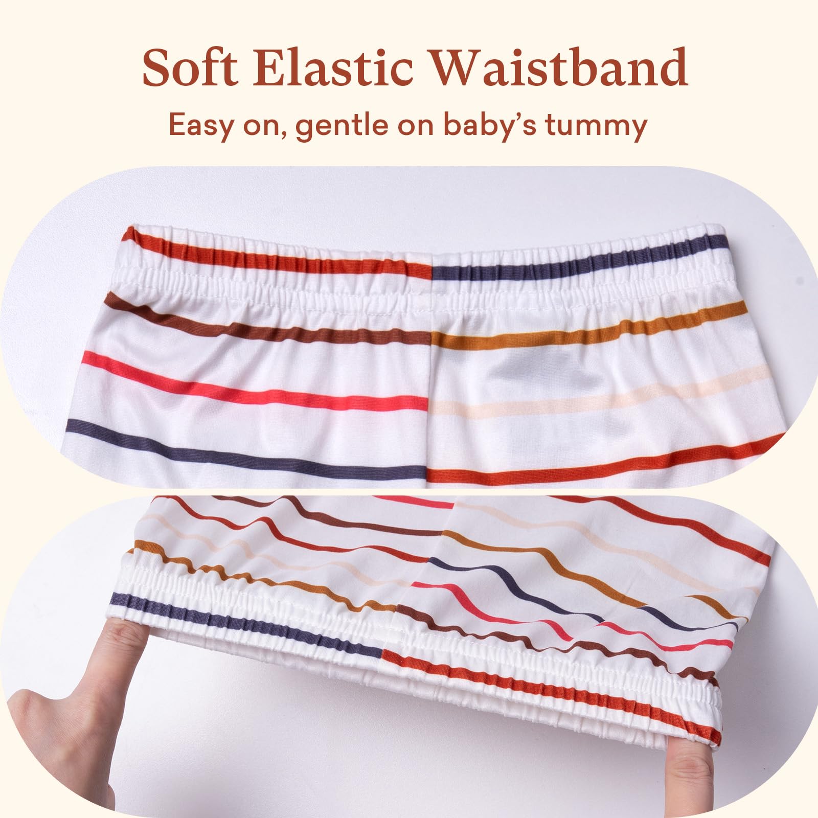 littogoose Baby Jogger Pants with Elastic Cuffs – Stay-On Lightweight Toddler Joggers, Soft & Stretchy Baby Pants, 3-Pack