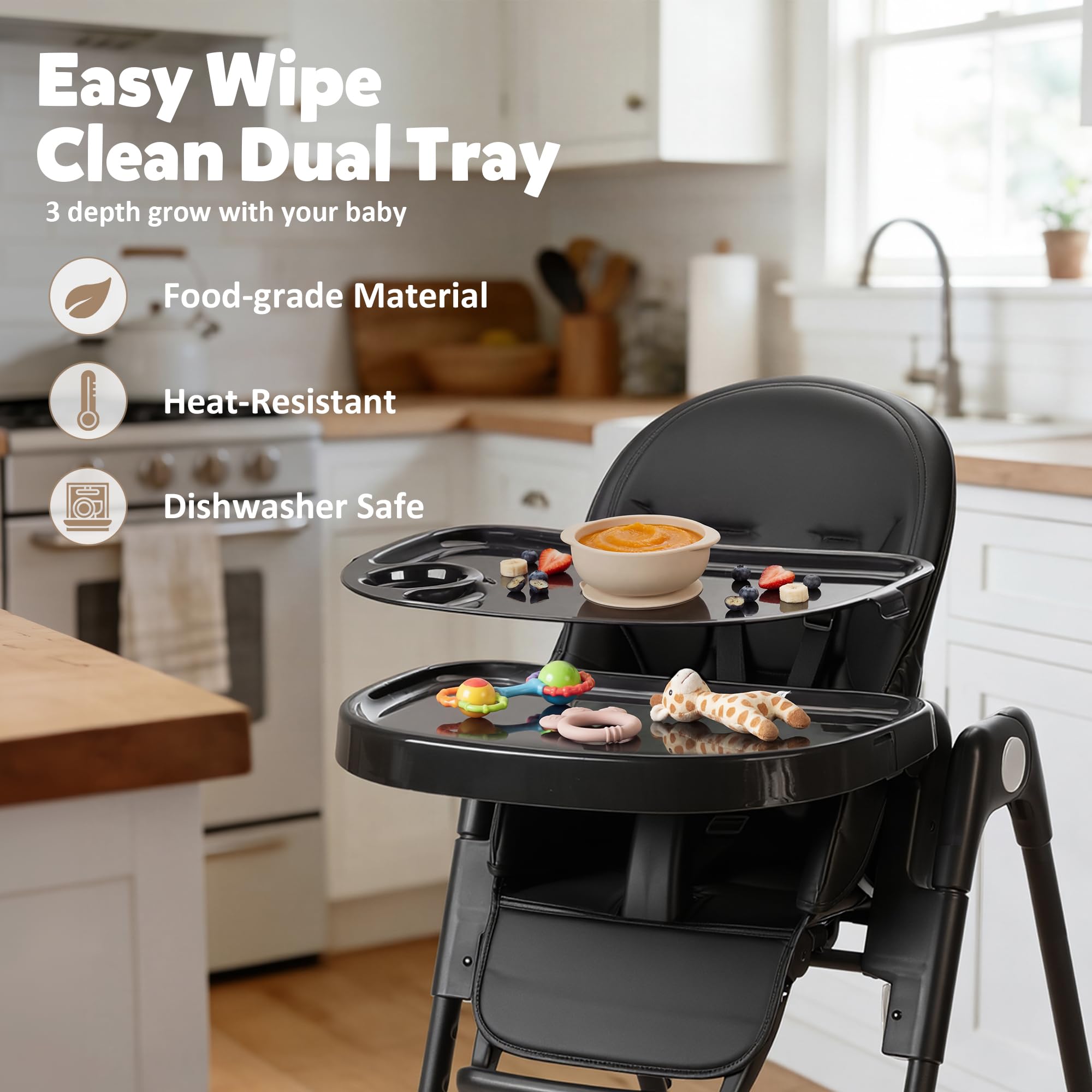 TODEFULL 3 in 1 Baby High Chair, Infant High Chairs for Babies and Toddlers