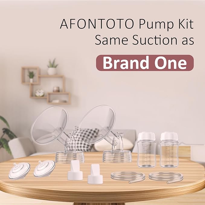 Pump Parts Compatible with Spectra S1/S2/9Plus Breastpump, Full Set Replacement Parts for Spectra Include 24mm Flange,Duckbill Valve,Backflow Protector,Tube,Bottle, Not Original Spectra S2 Accessories