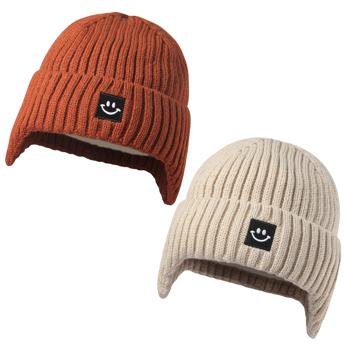 MaxNova Baby Hat 3-8T Camel/Gray Apricot 2 Pack