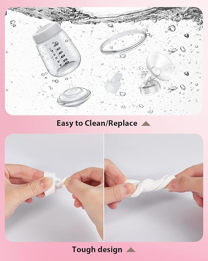 Breast Pump Parts Compatible with Spectra S1/S2/9 Plus, Not Original Accessories, Full Set Replacements Include 18mm Flanges, Valves, Backflow Protectors (Duckbills Included), Tubings and Bottles