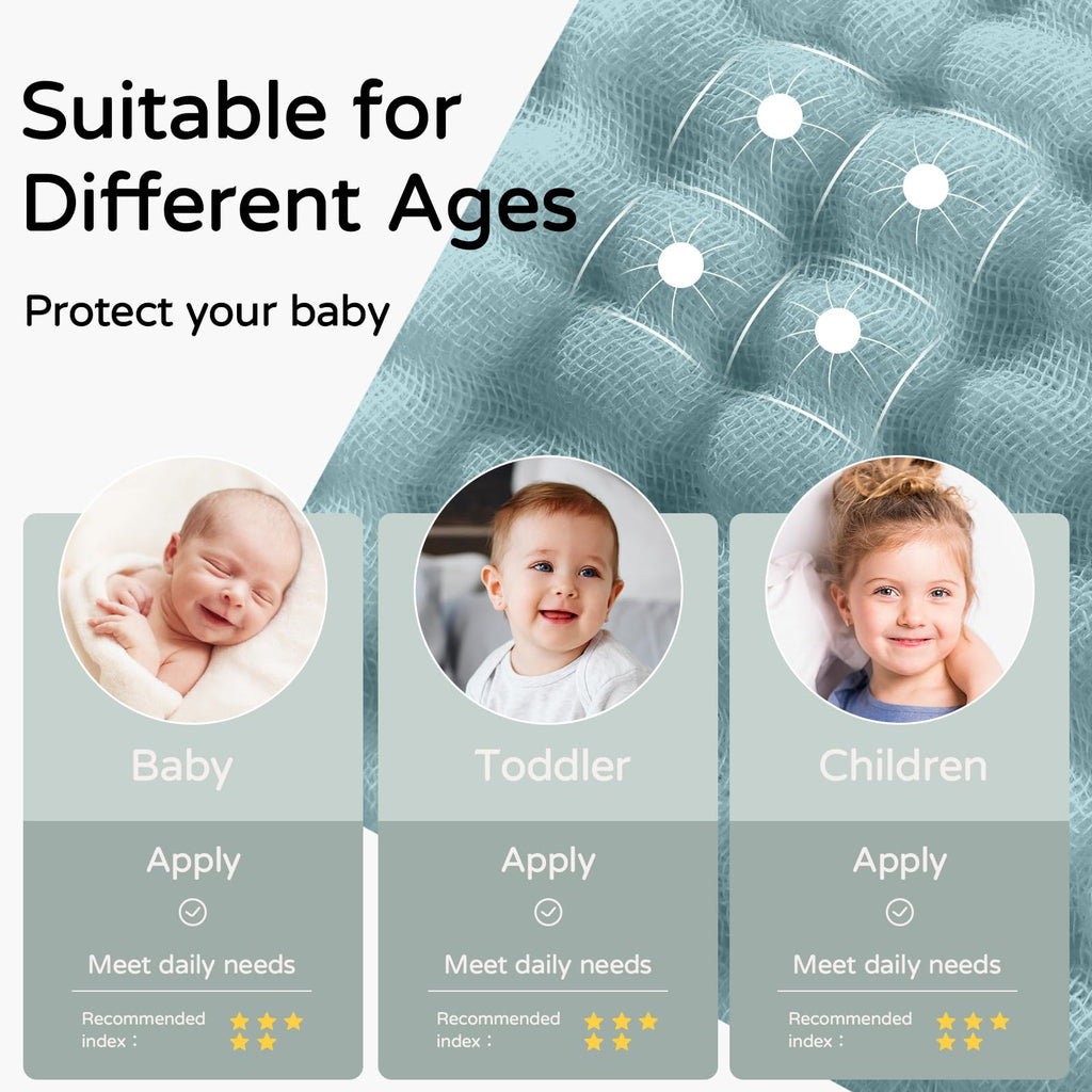 Yoofoss Hooded Baby Towels for Newborn 2 Pack 100% Muslin Organic Cotton Baby Bath Towel with Hood for Babies, Infant, Toddler and Kids, 32x32Inch, Soft and Absorbent Newborn Essential,Blue Elephant