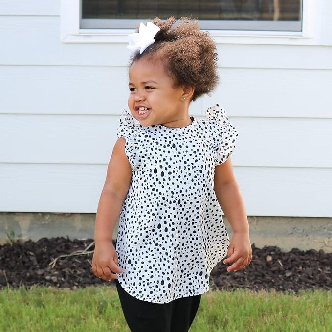 BapronBaby Flutter Organic Dot Bapron - No Neck Tie Safer Bib for Baby & Toddler - Soft Waterproof Stain Resistant - Machine Washable - Sz Preschool 3-5yrs
