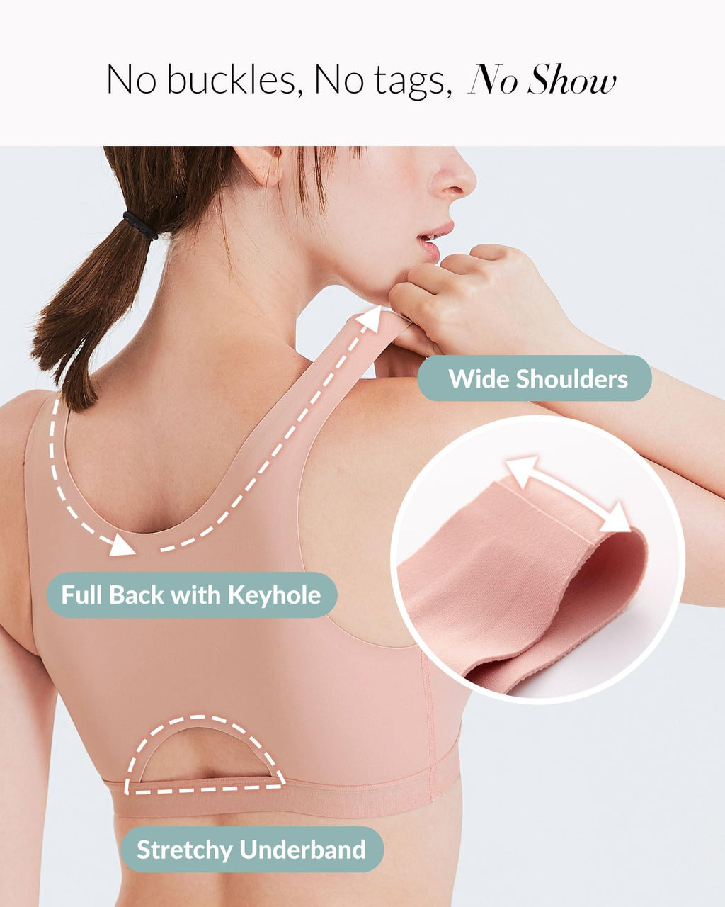 Mamaway Silky Crossover Nursing Maternity Wireless Bra, Smooth, Soft, Cooling, No Buckle, No Show for Sleeping Breastfeeding Pink