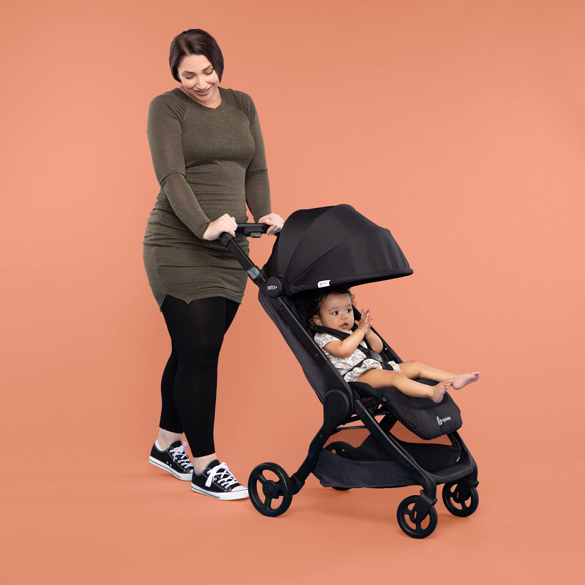 Ergobaby Metro+ Compact Baby Stroller, Lightweight Umbrella Stroller