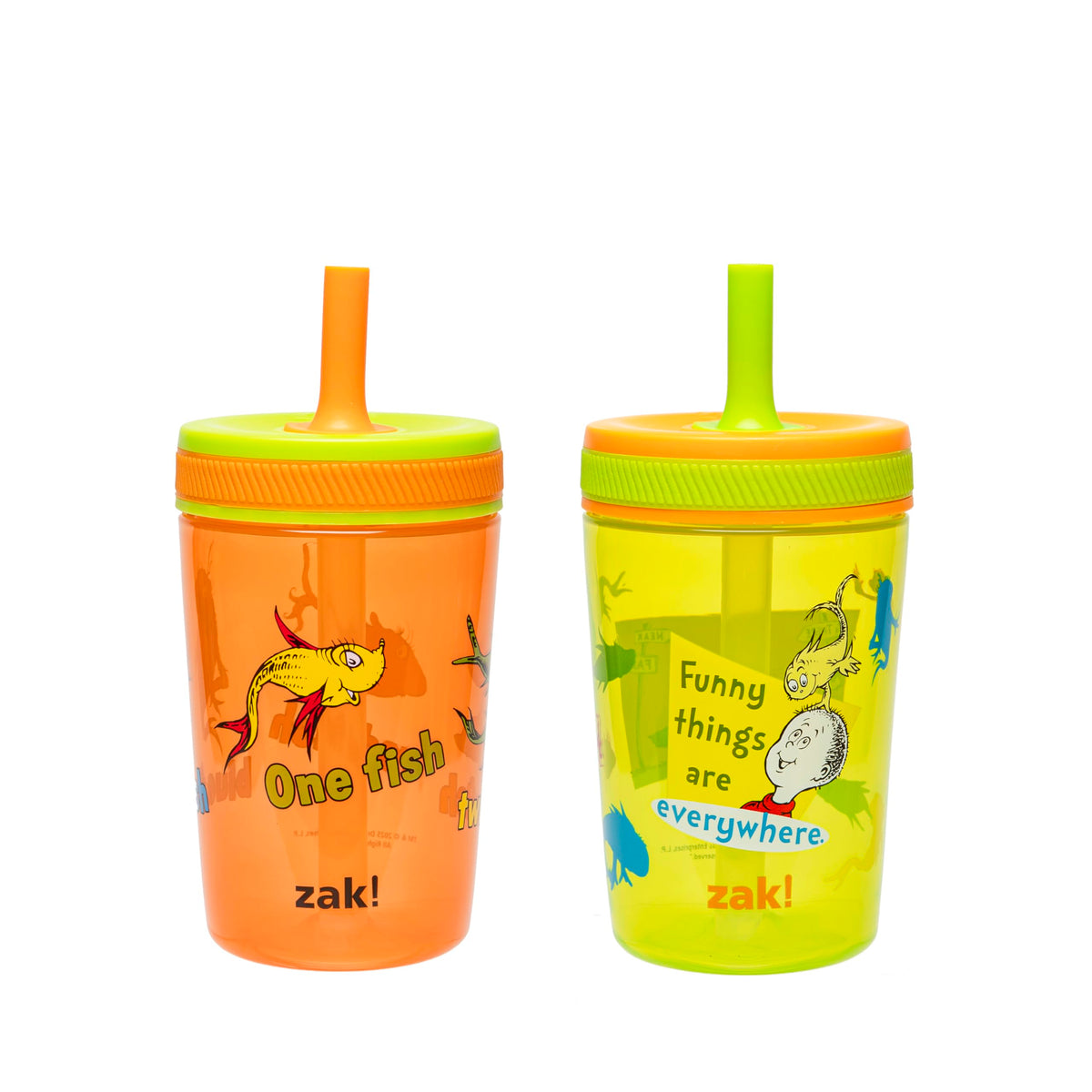 Zak Designs Gabby's Dollhouse Kelso Toddler Cups For Travel or At Home, 15oz 2-Pack Durable Plastic Sippy Cups With Leak-Proof Design is Perfect For Kids Cakey Cat, Mercat