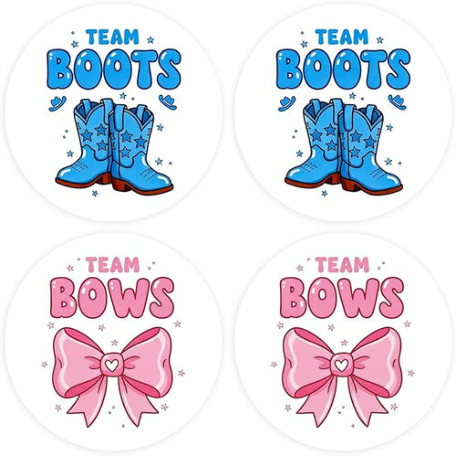 80Pcs Cute Baby Clothes Decal Stickers Roll, 2 inch Team Boy Team Girl Gender Reveal Labels, Pink and Blue Self-Adhesive Decorative Round Stickers for Brithday Baby Shower Party Supplies