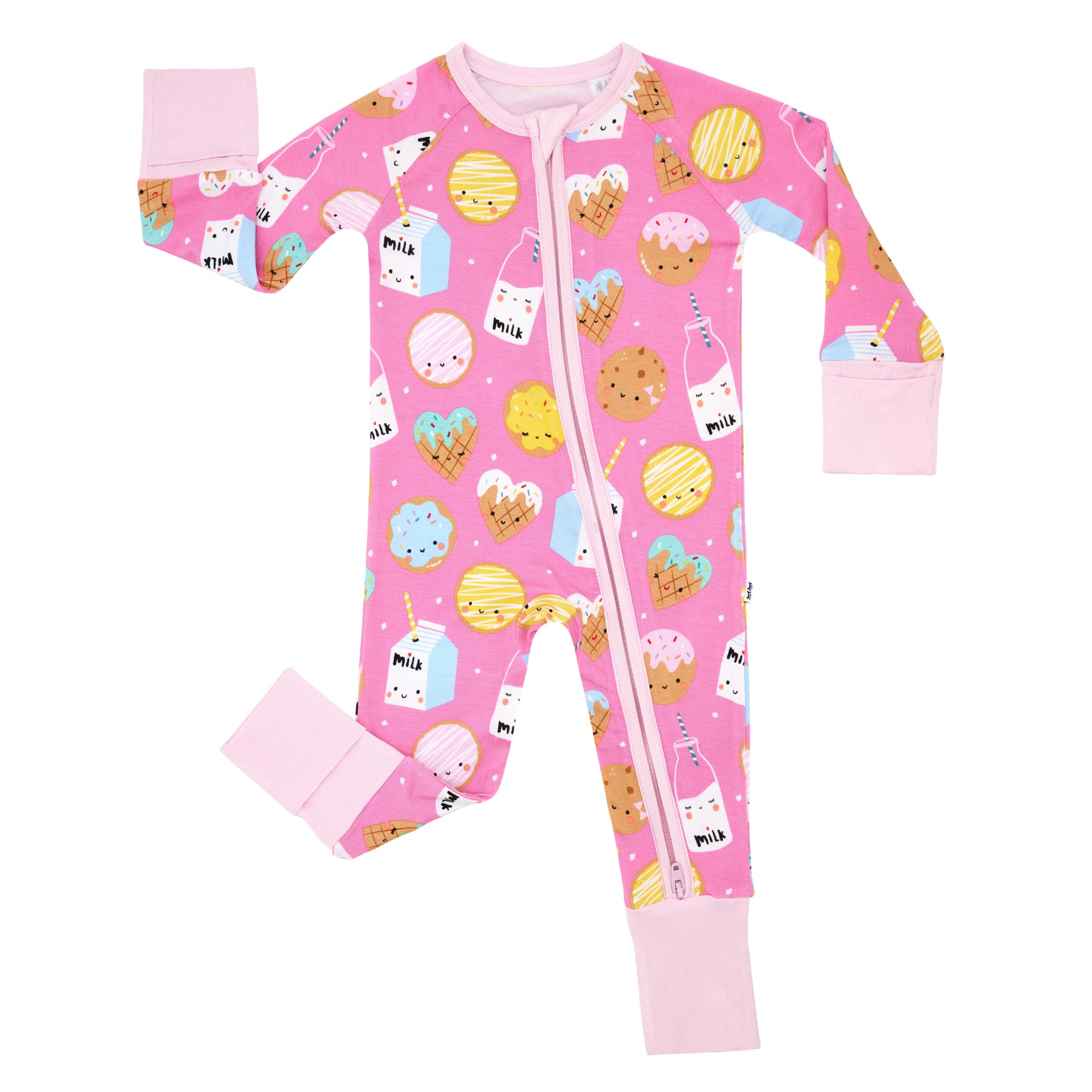 Little Sleepies Baby Pajamas, Pink Cookies & Milk, 0-3M